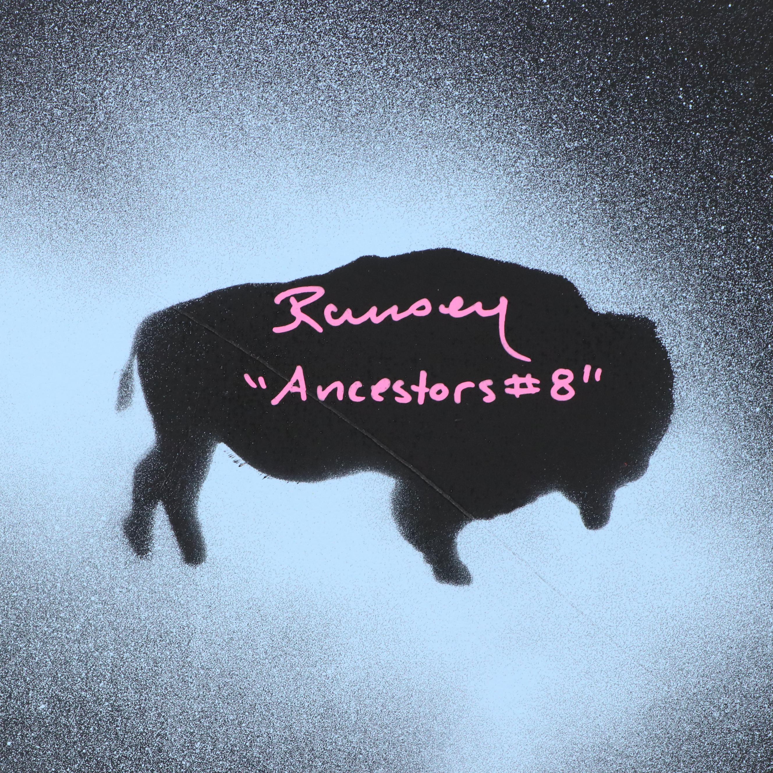 Joshua Ramsey Stylized Acrylic Portrait of a Native American "Ancestors #8"