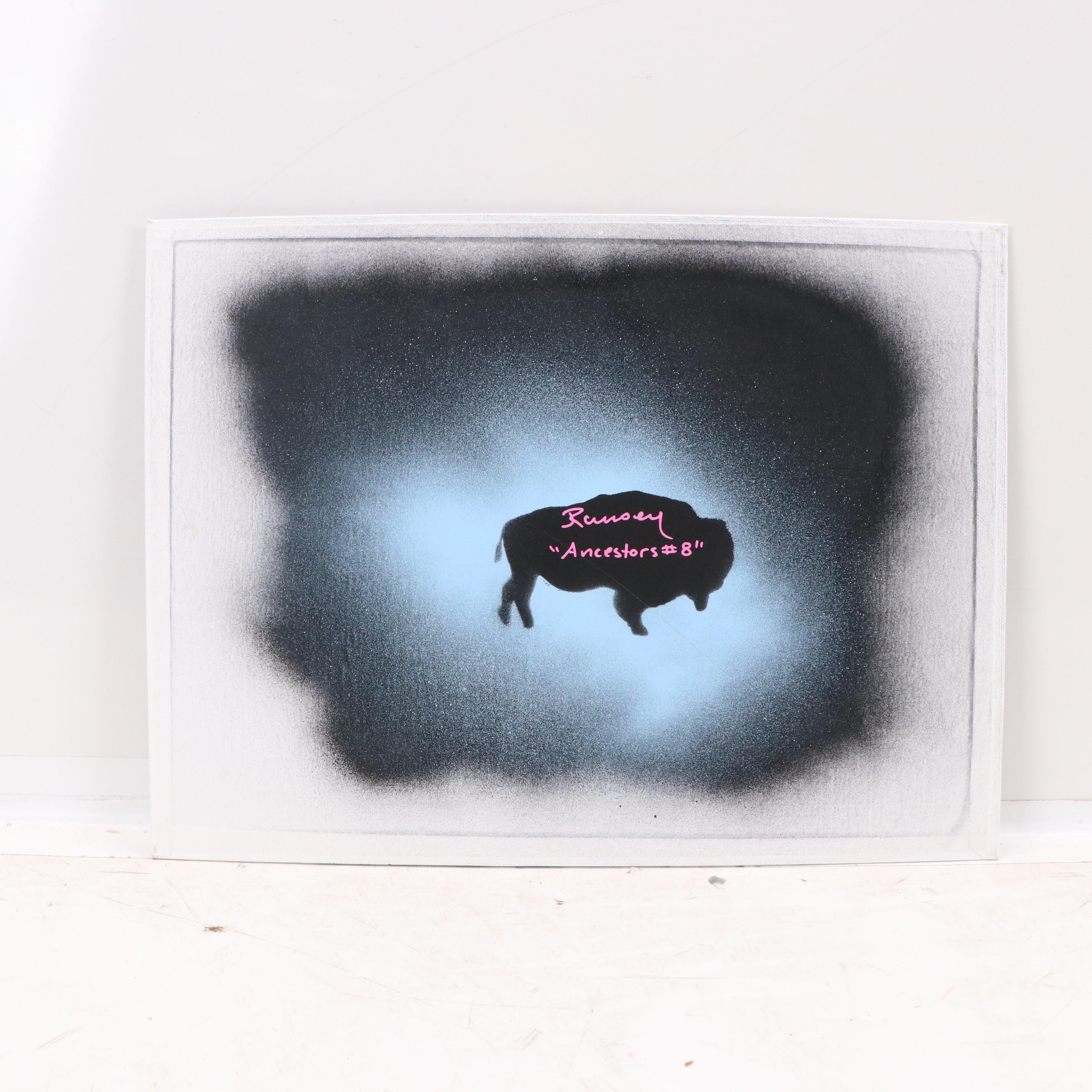 Joshua Ramsey Stylized Acrylic Portrait of a Native American "Ancestors #8"