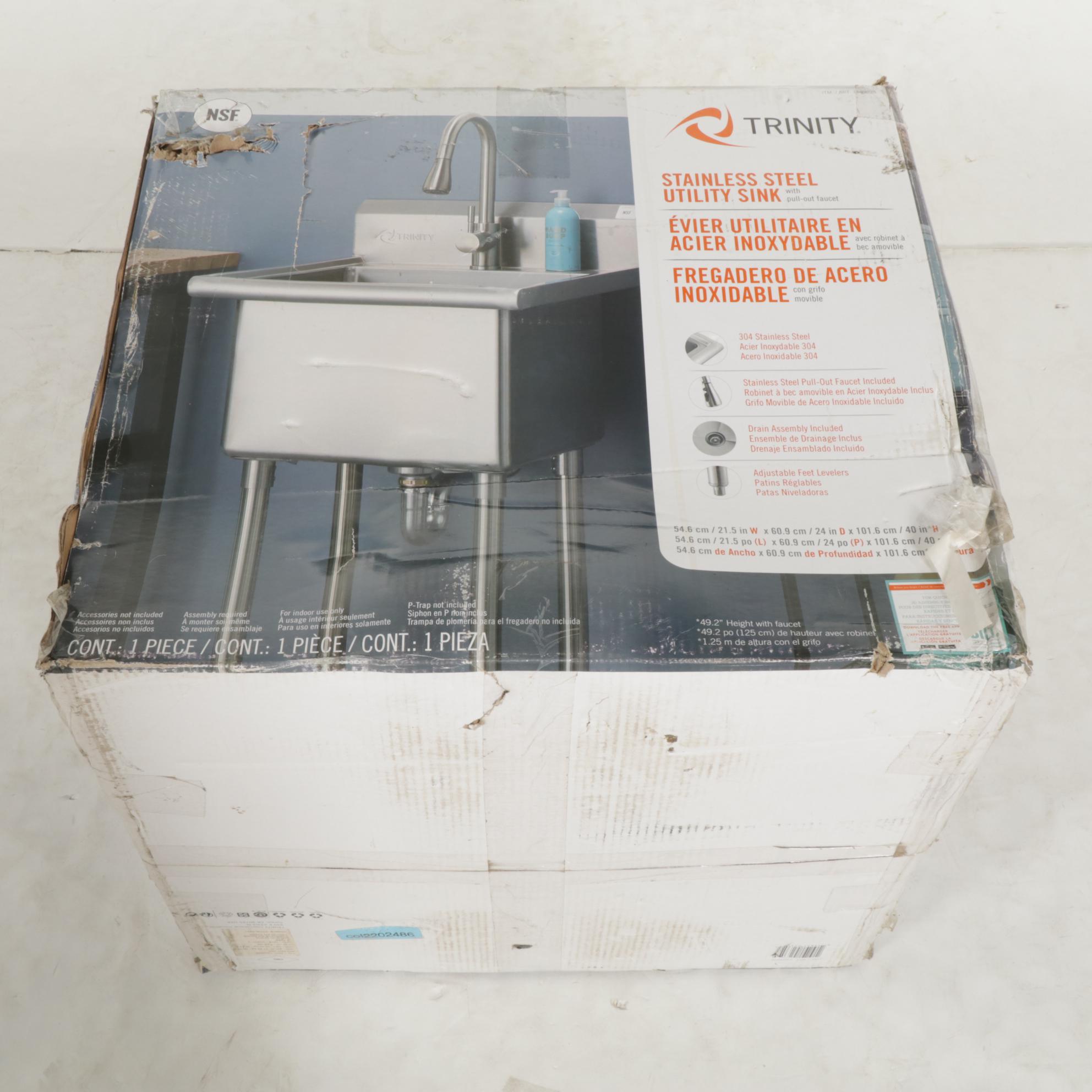 Trinity Stainless Steel Utility Sink