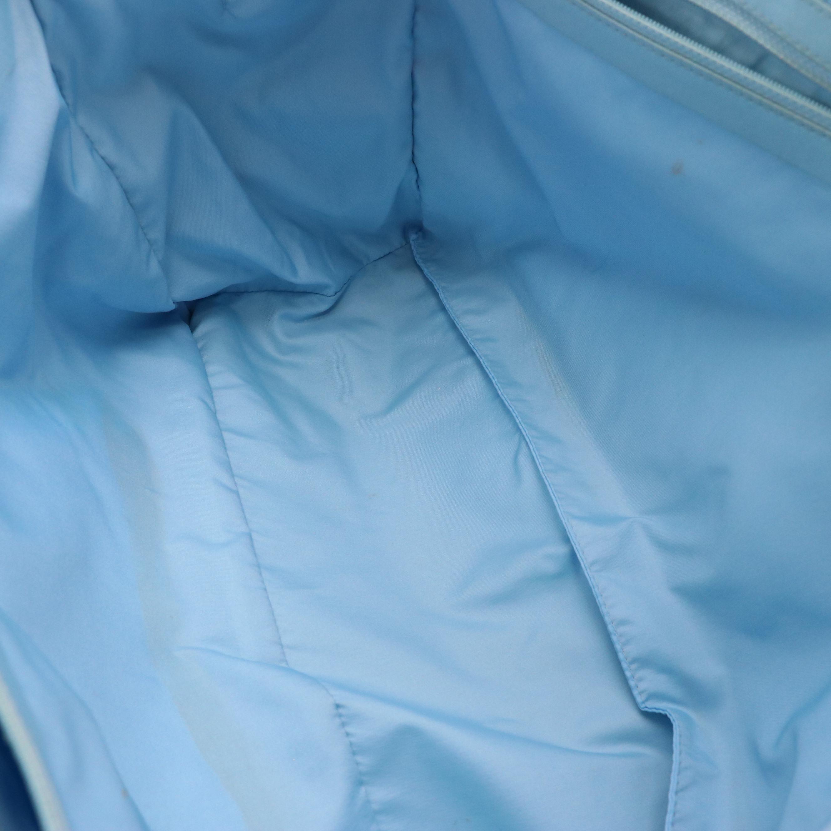 Chanel Travel Ligne Tote in Blue Nylon Jacquard CC Canvas and Leather