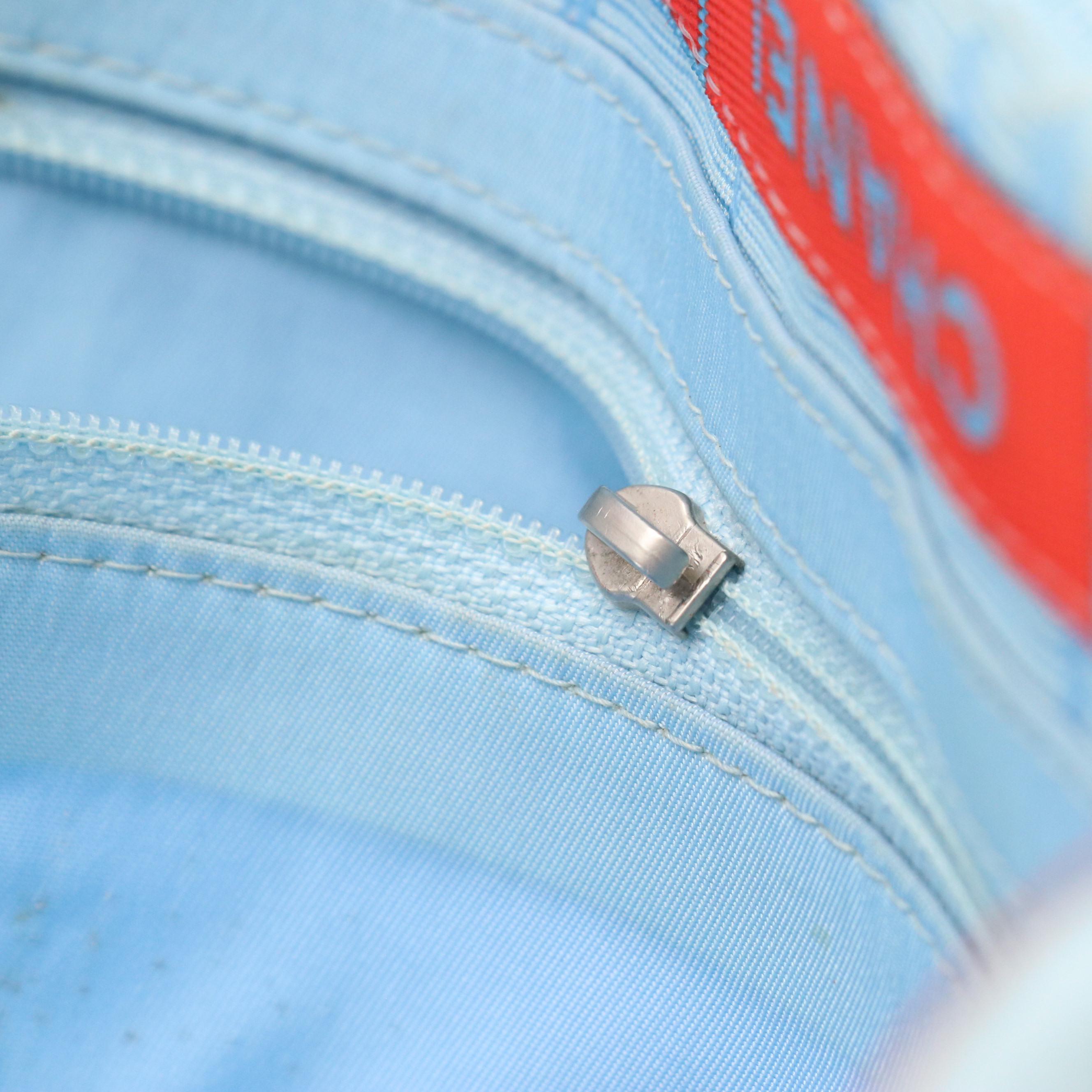 Chanel Travel Ligne Tote in Blue Nylon Jacquard CC Canvas and Leather