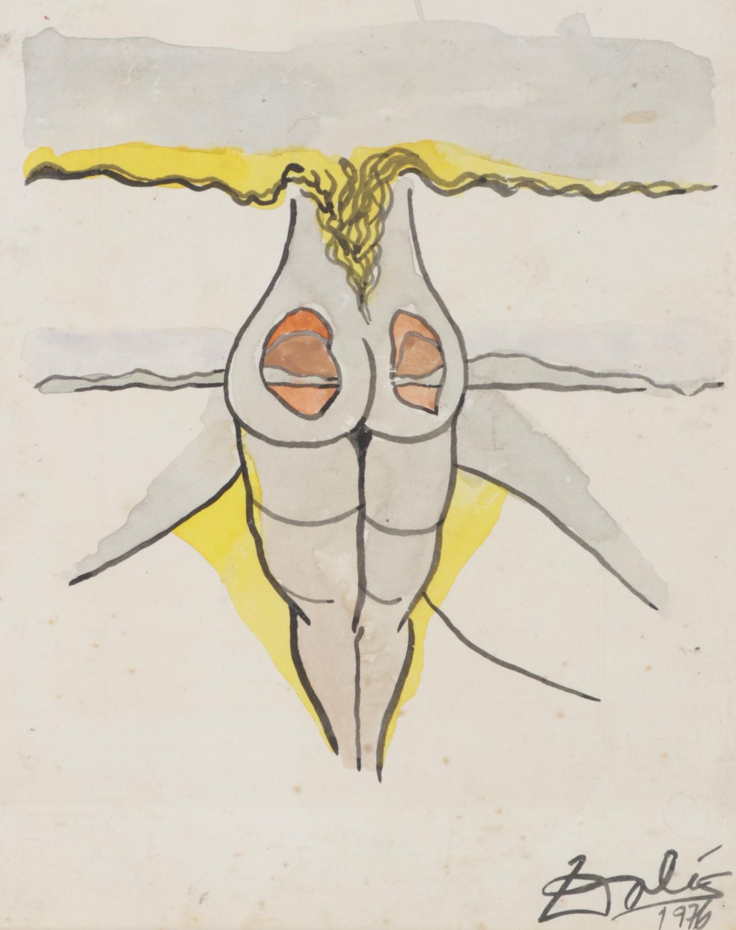 Abstract Watercolor Signed and Dated 1976