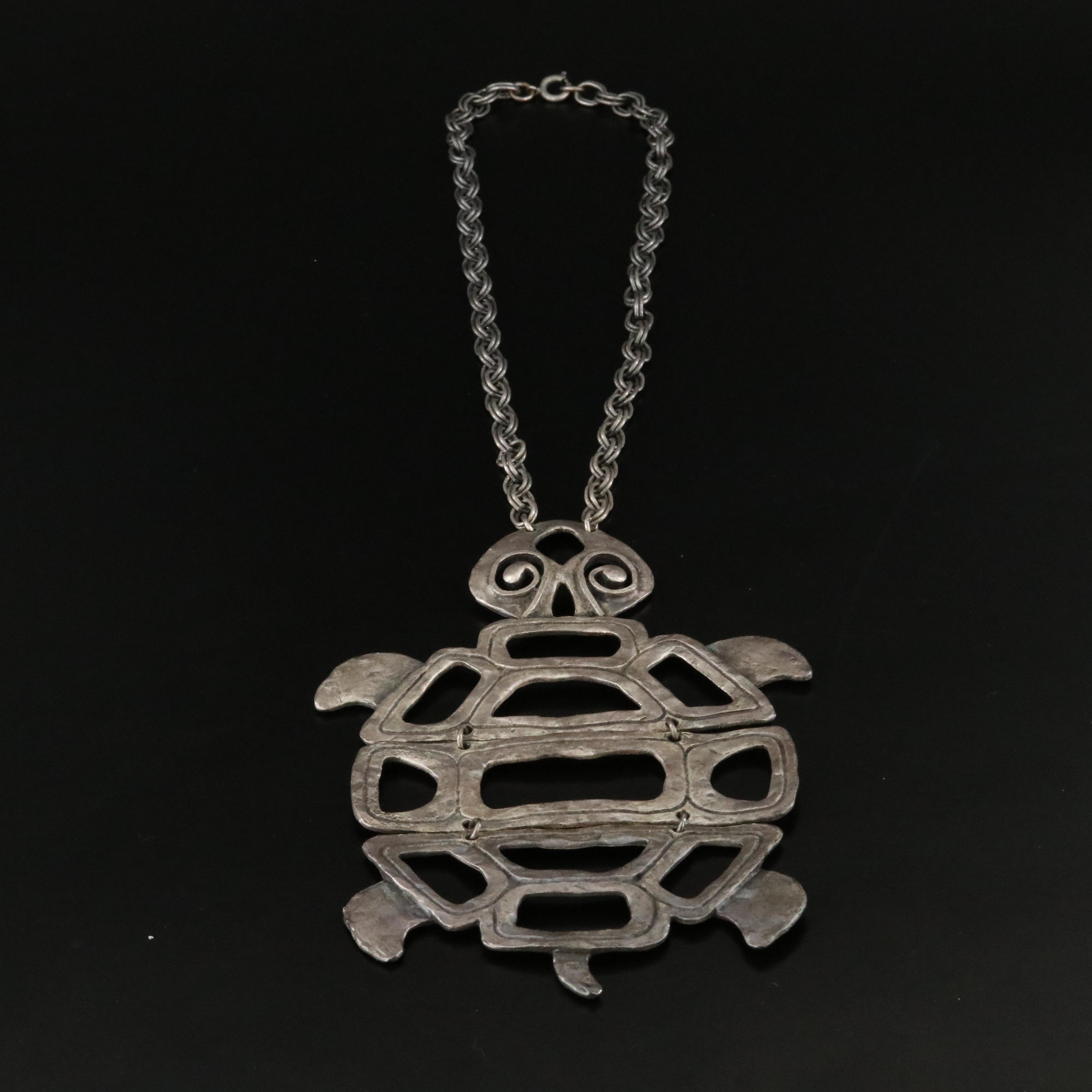 Lind-Gal, American Modernist Segmented Turtle Necklace