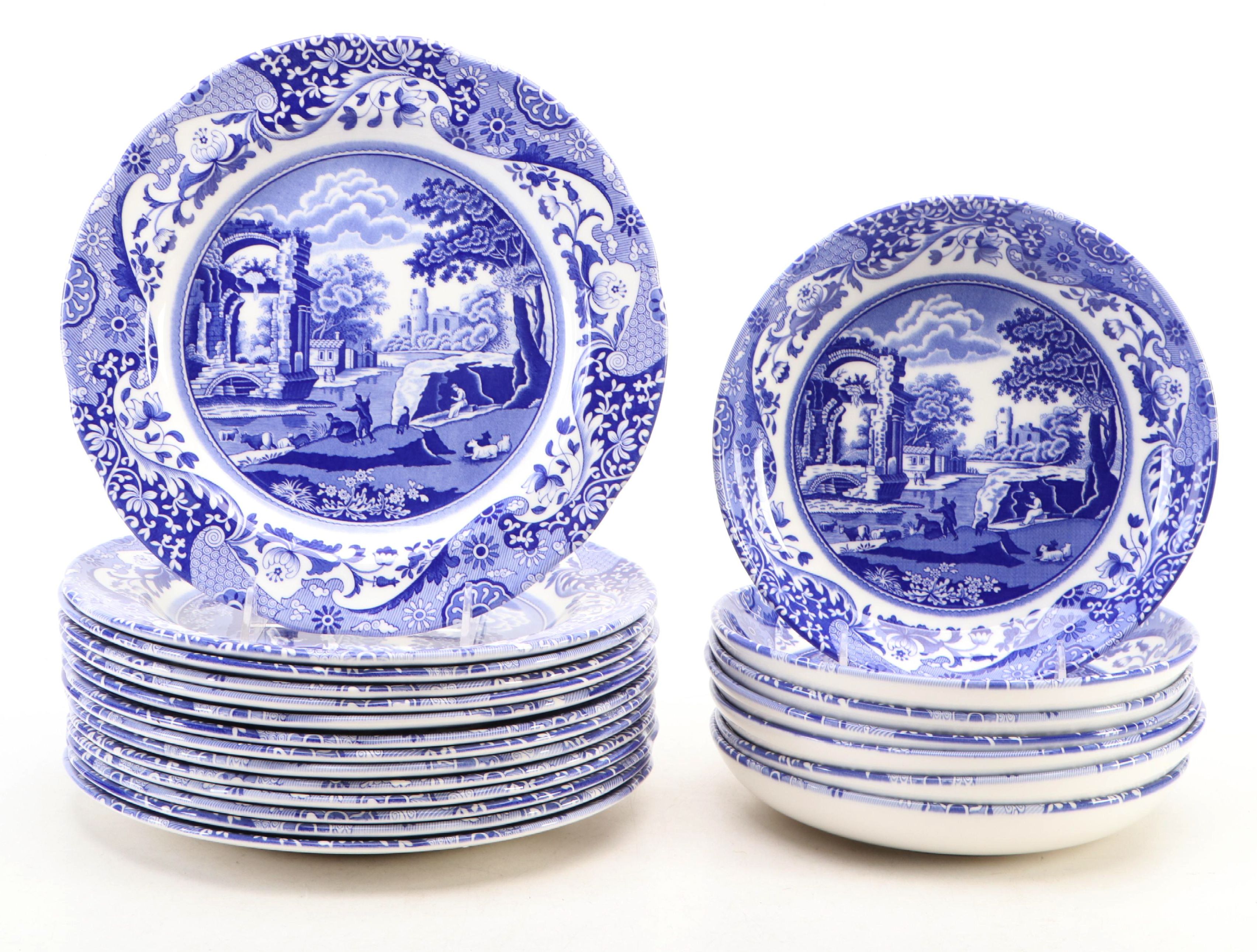 Spode "Italian" Blue and White Ceramic Dinnerware