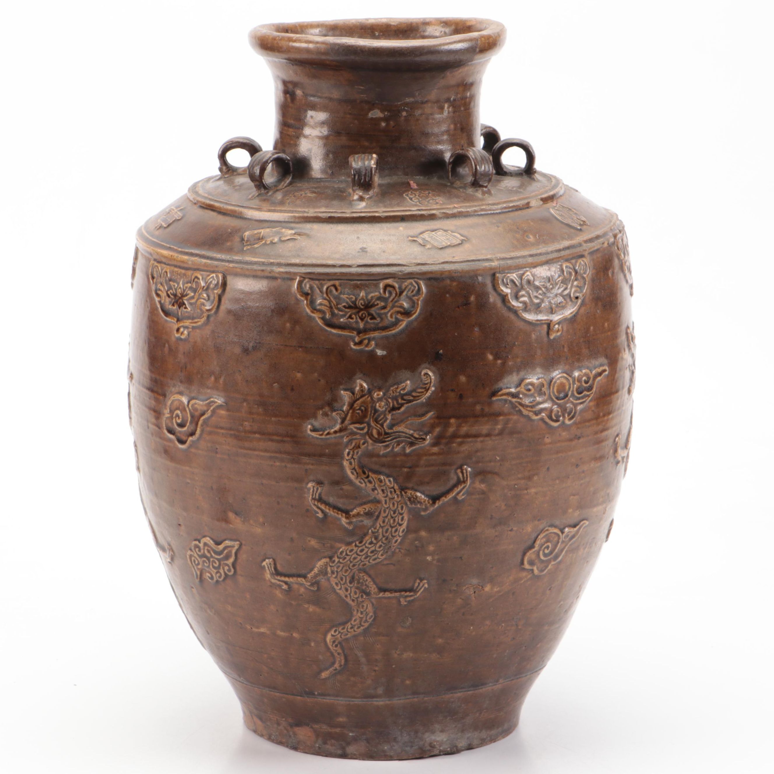 Chinese Dragon Martaban Jar
