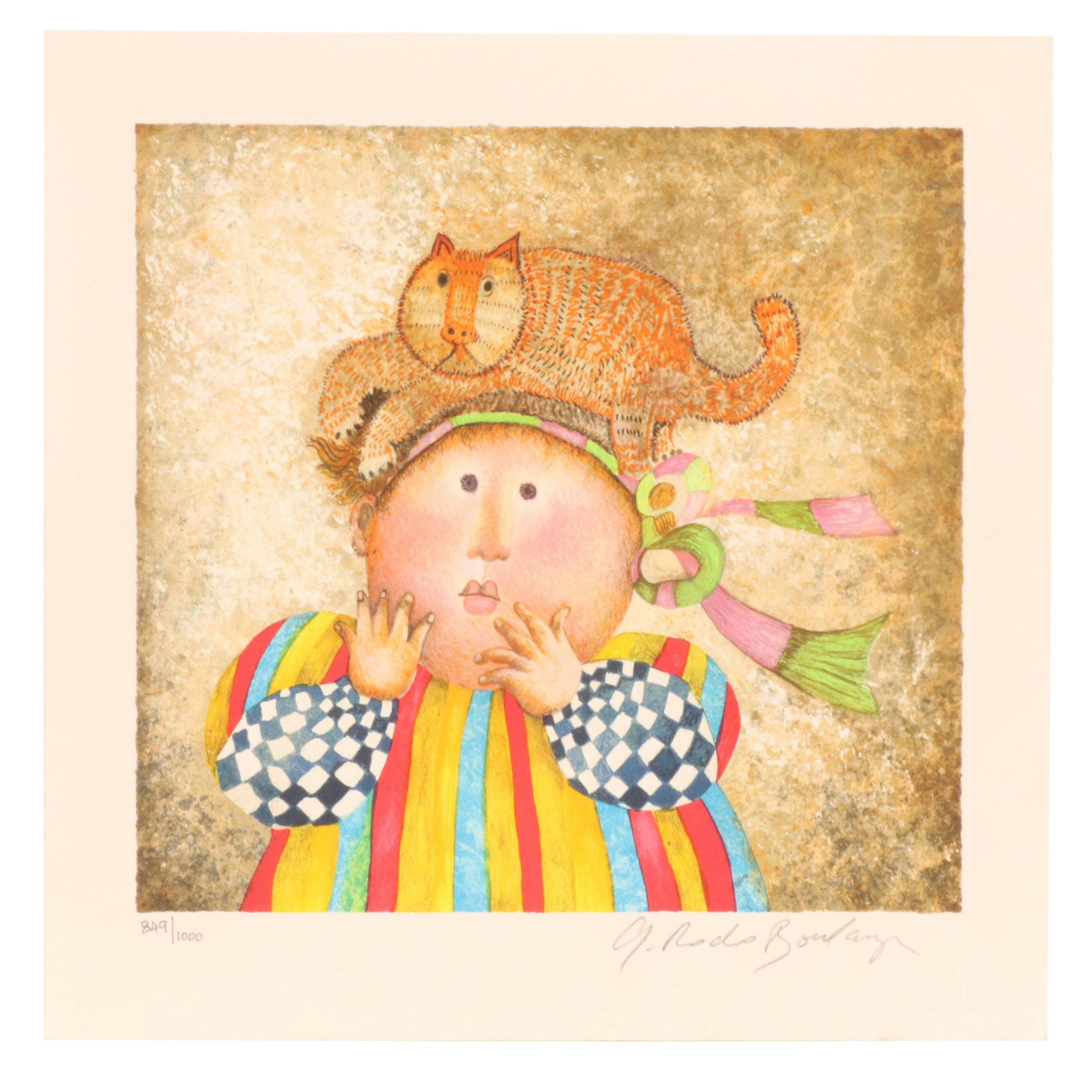 Graciela Rodo Boulanger Color Lithograph "Premiers Compagnons"