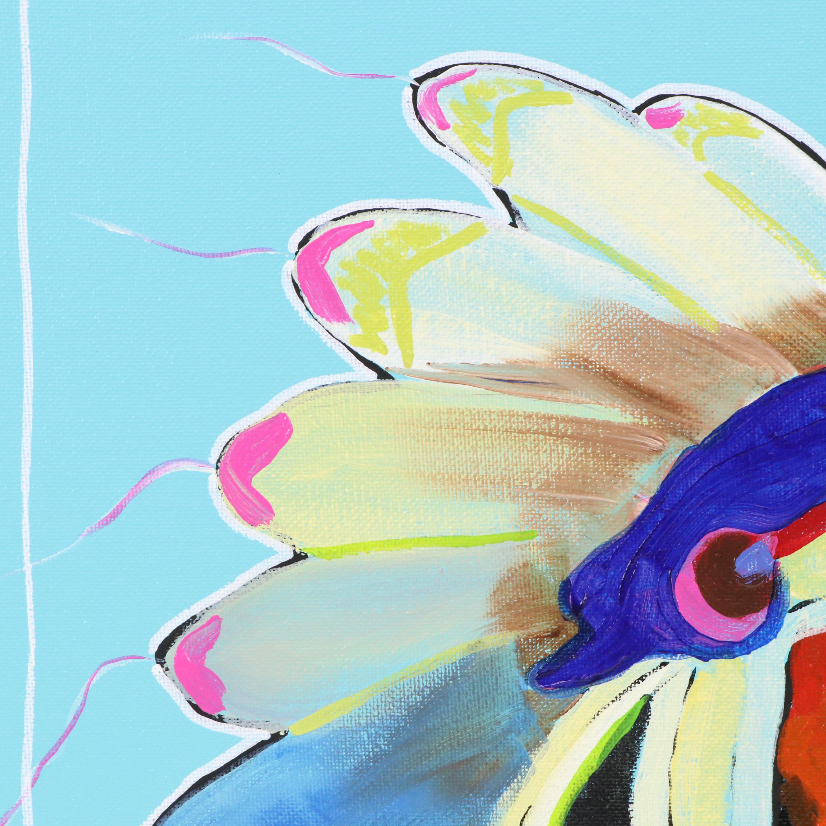 Joshua Ramsey Stylized Acrylic Portrait of a Native American "Ancestors #7"