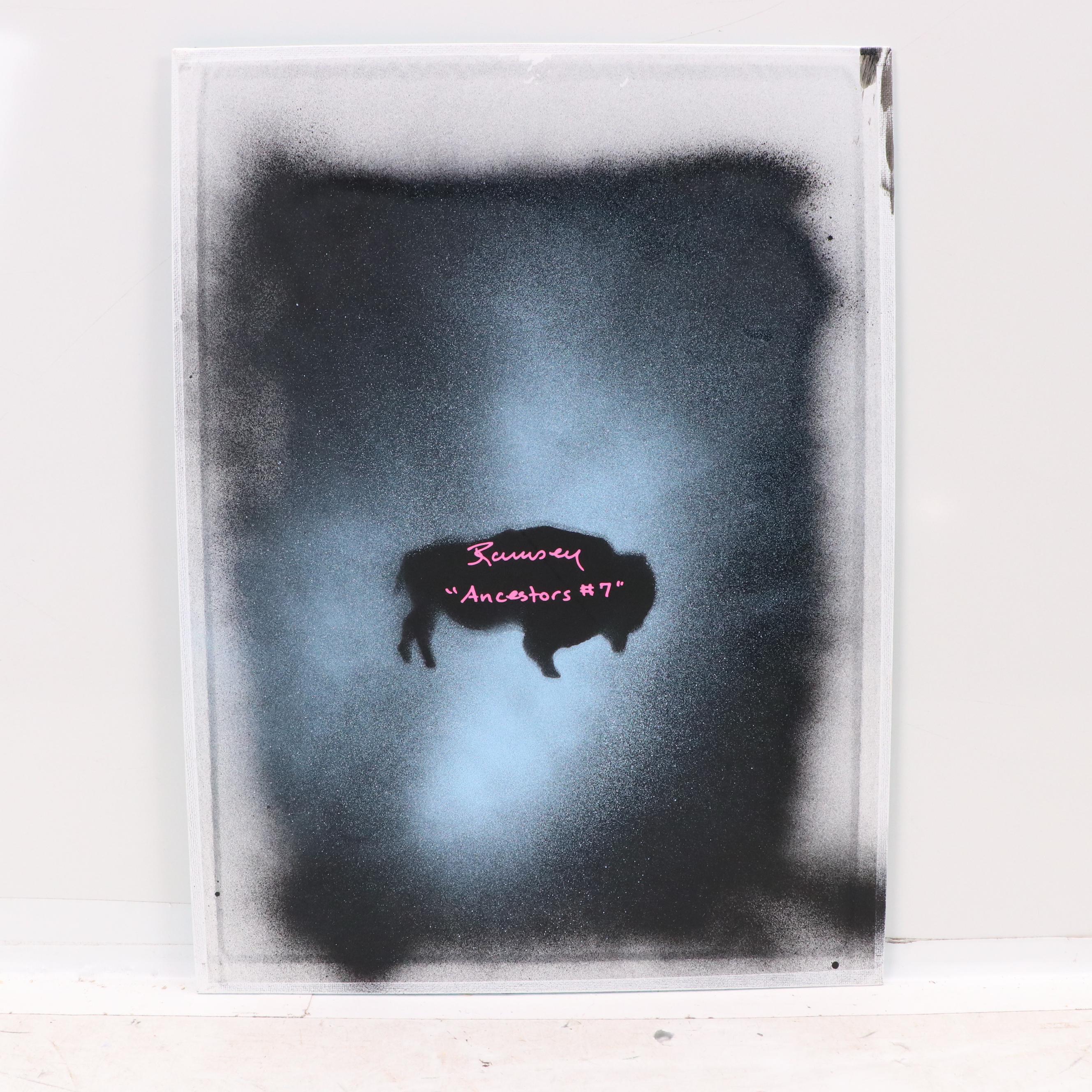 Joshua Ramsey Stylized Acrylic Portrait of a Native American "Ancestors #7"