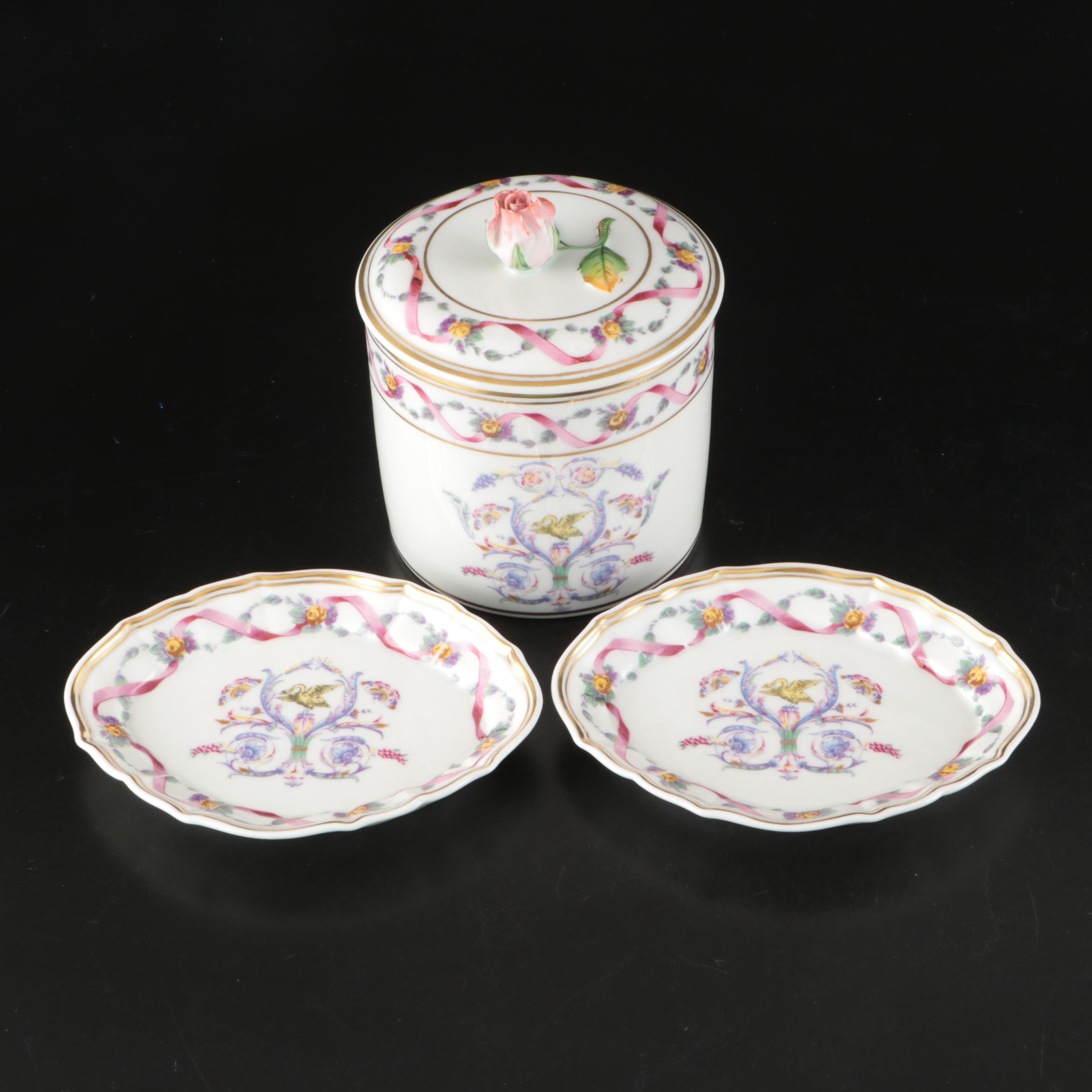 Richard Ginori Porcelain Tea Caddies and Plates with Other Ceramic Tableware