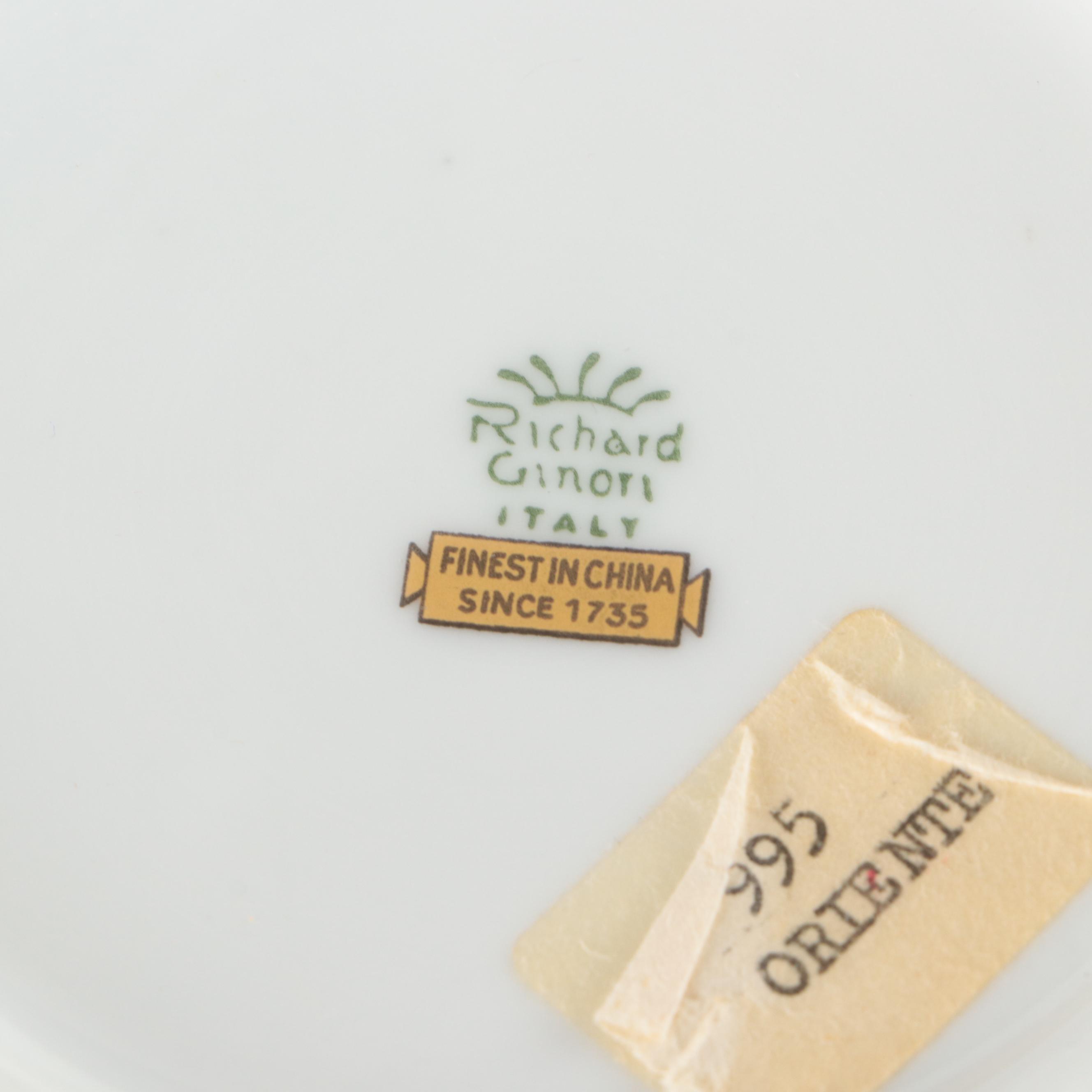 Richard Ginori Porcelain Tea Caddies and Plates with Other Ceramic Tableware