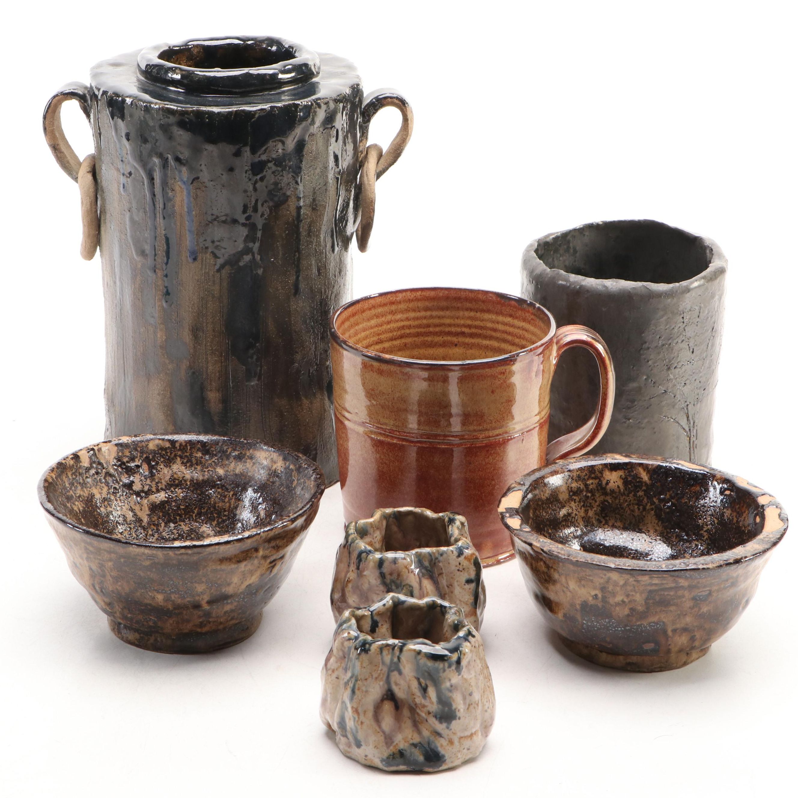 Reed Schuster Ceramic Vases and Bowls with Other Ceramic Planter