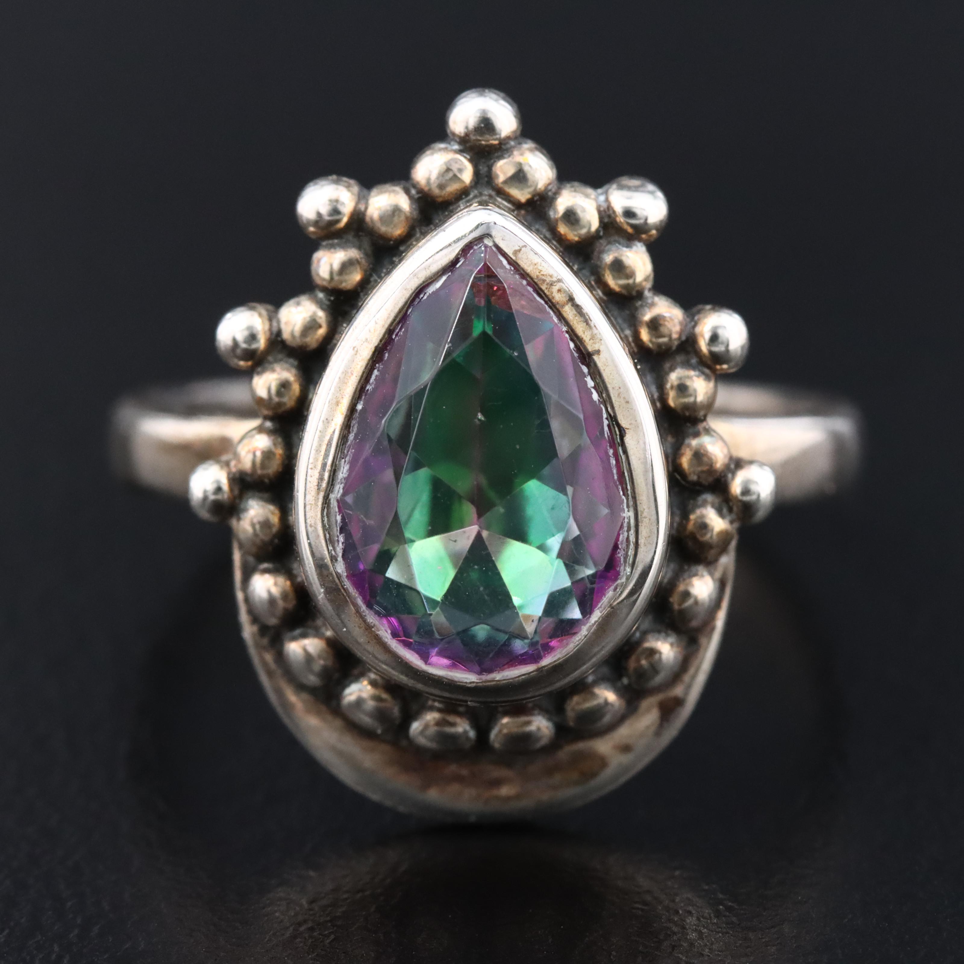 Sterling Mystic Faux Stone Ring
