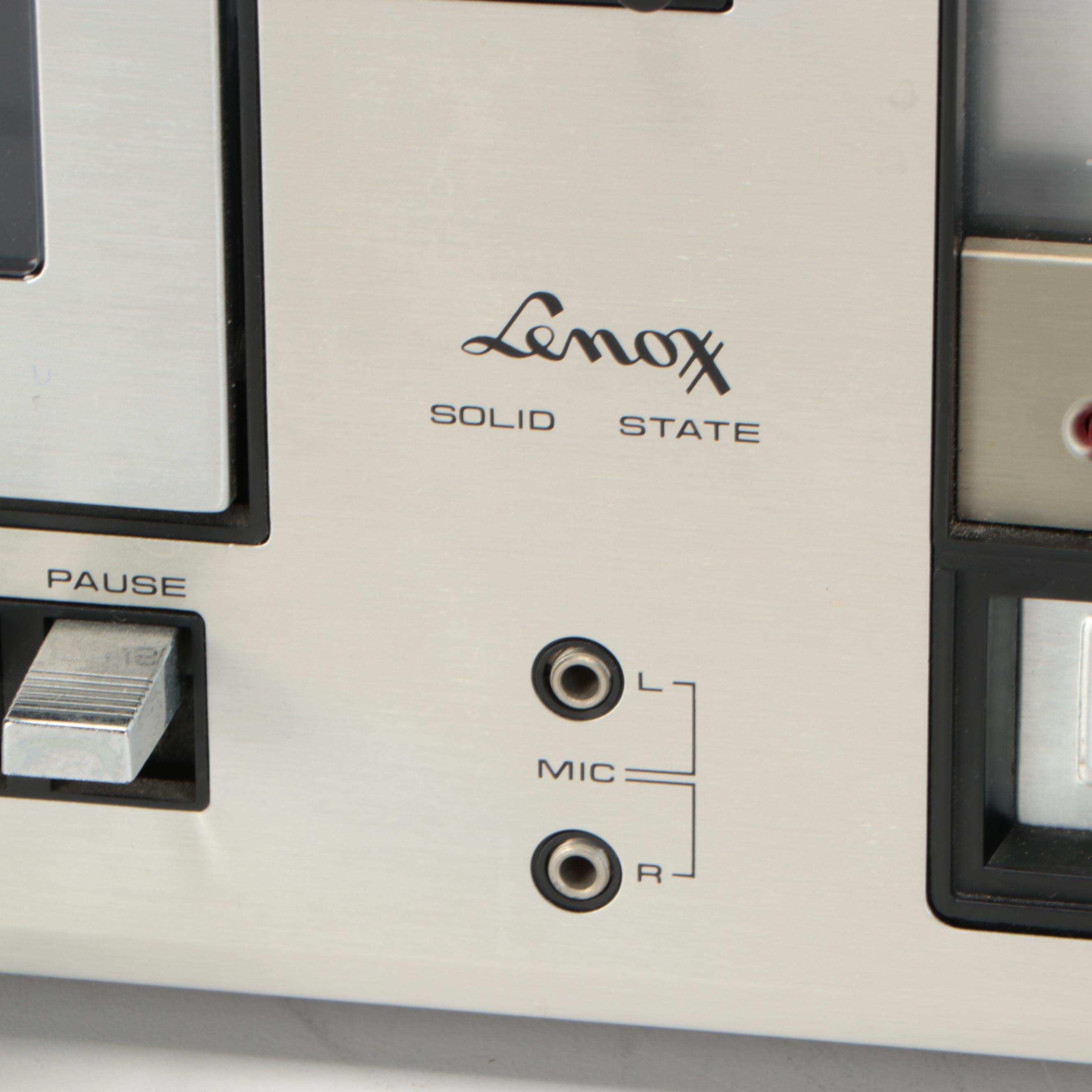 Lenoxx Casette and Record Player with Walnut Veneer Floor Speakers