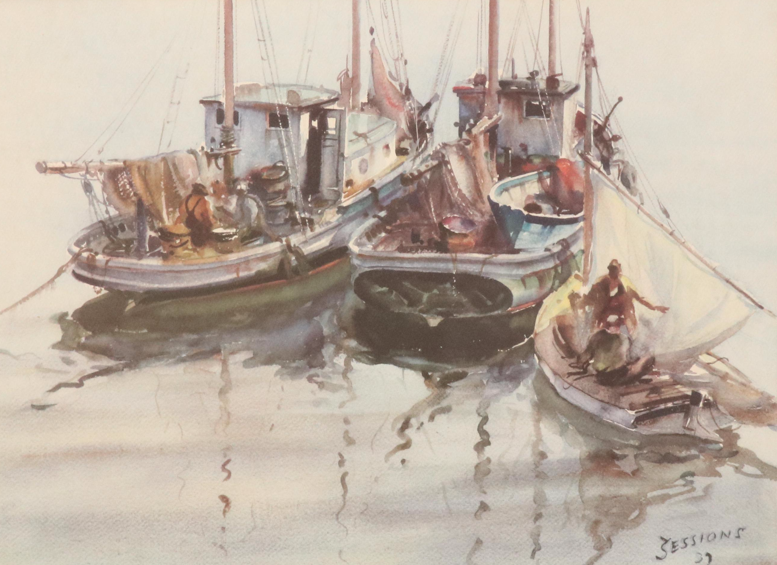 Maritime Offset Lithograph After James Milton Sessions