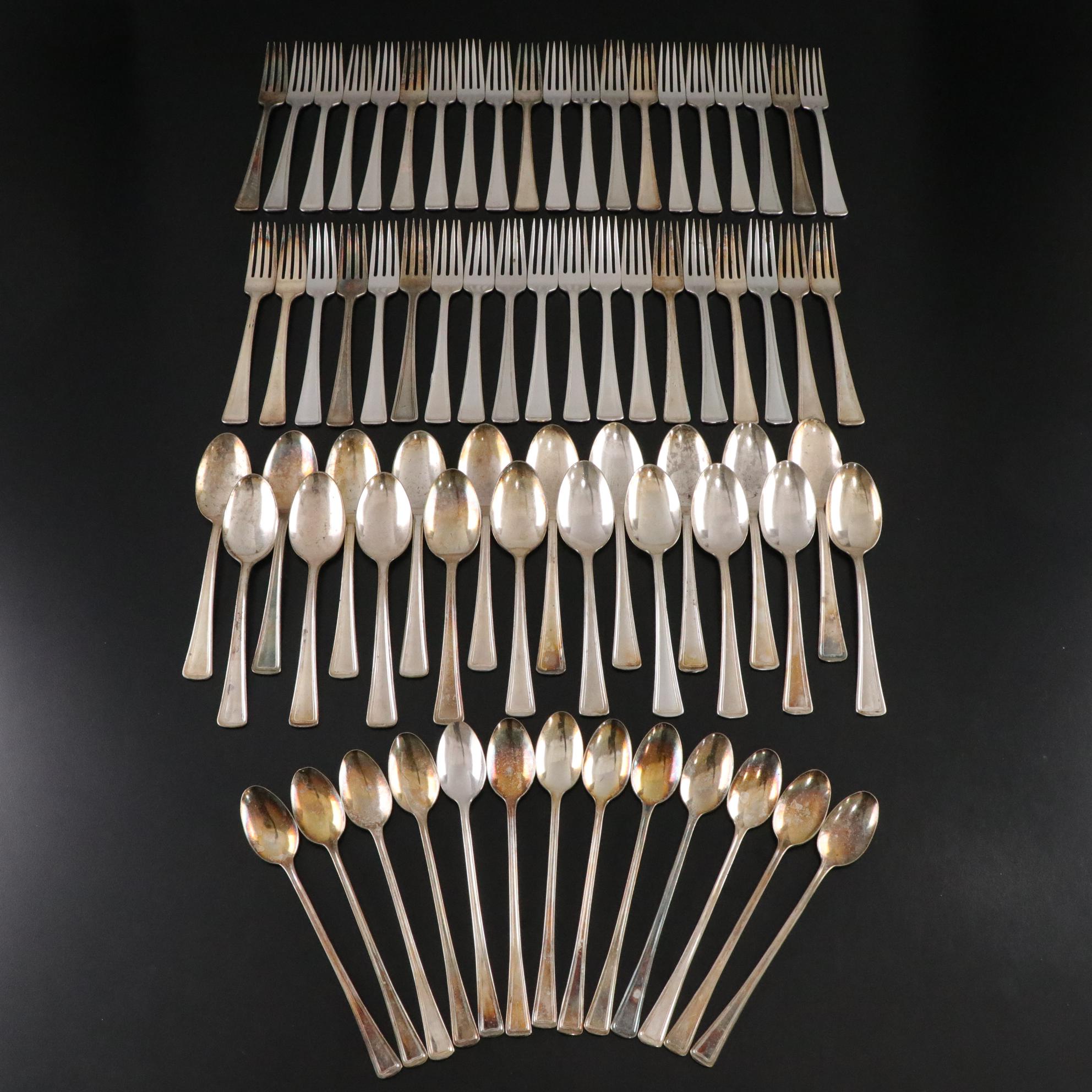 Victor Silver Co. Silver Plate Flatware Includes Iced Tea Spoons & Dinner Forks