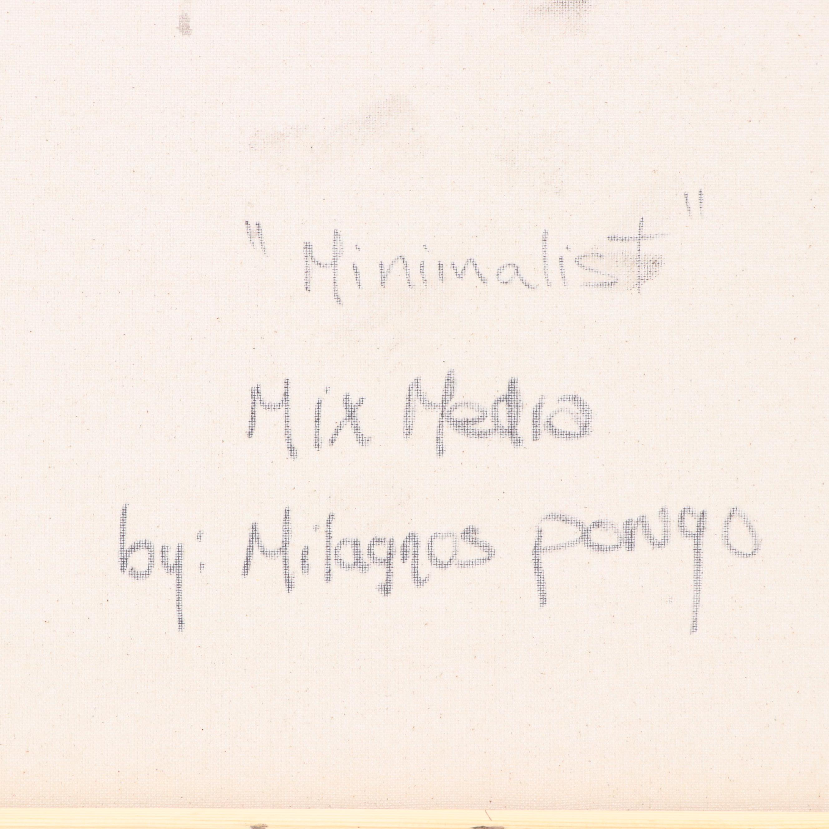 Milagros Pongo Abstract Mixed Media Painting "Minimalist," 21st Century