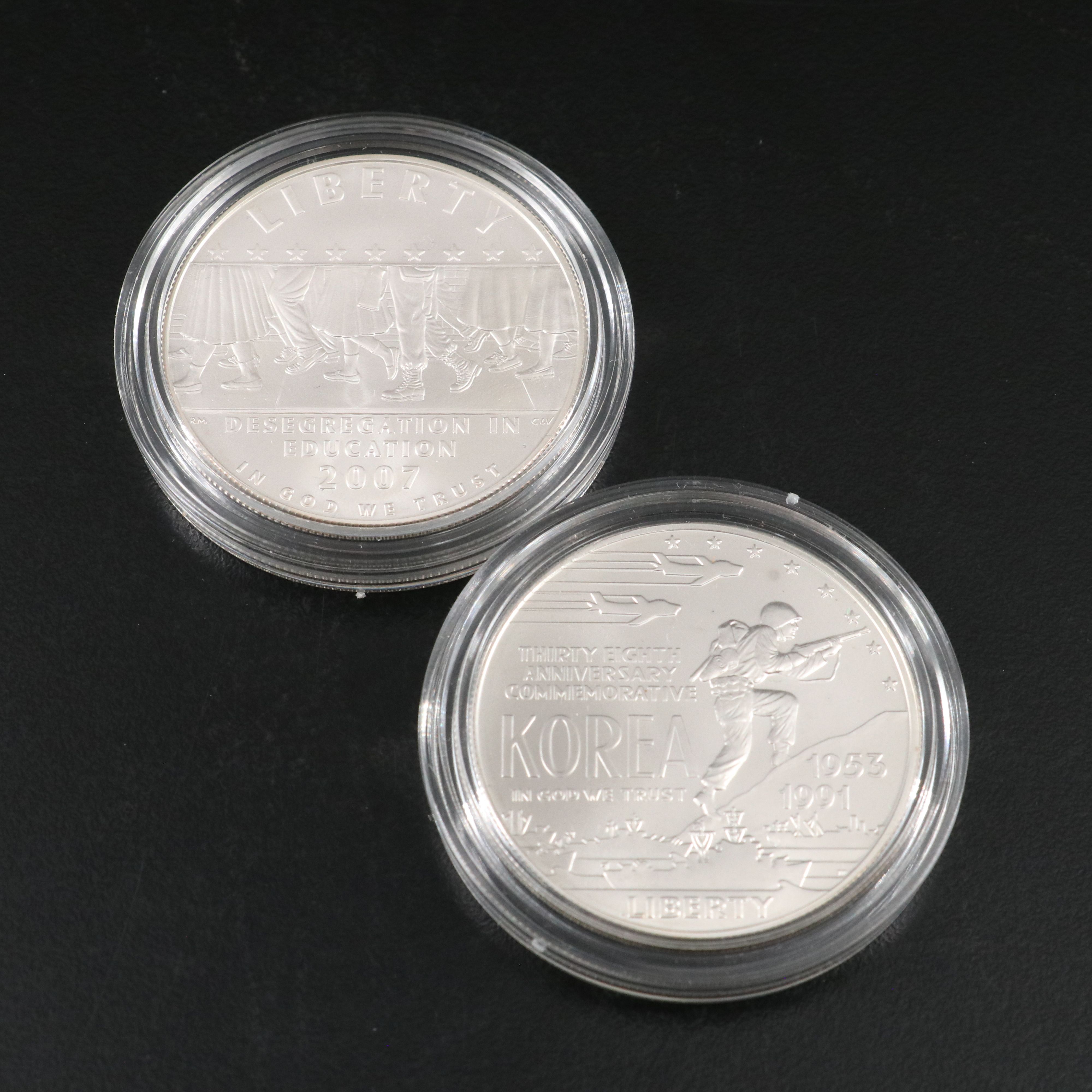 Four Different Modern Commemorative Silver Dollars
