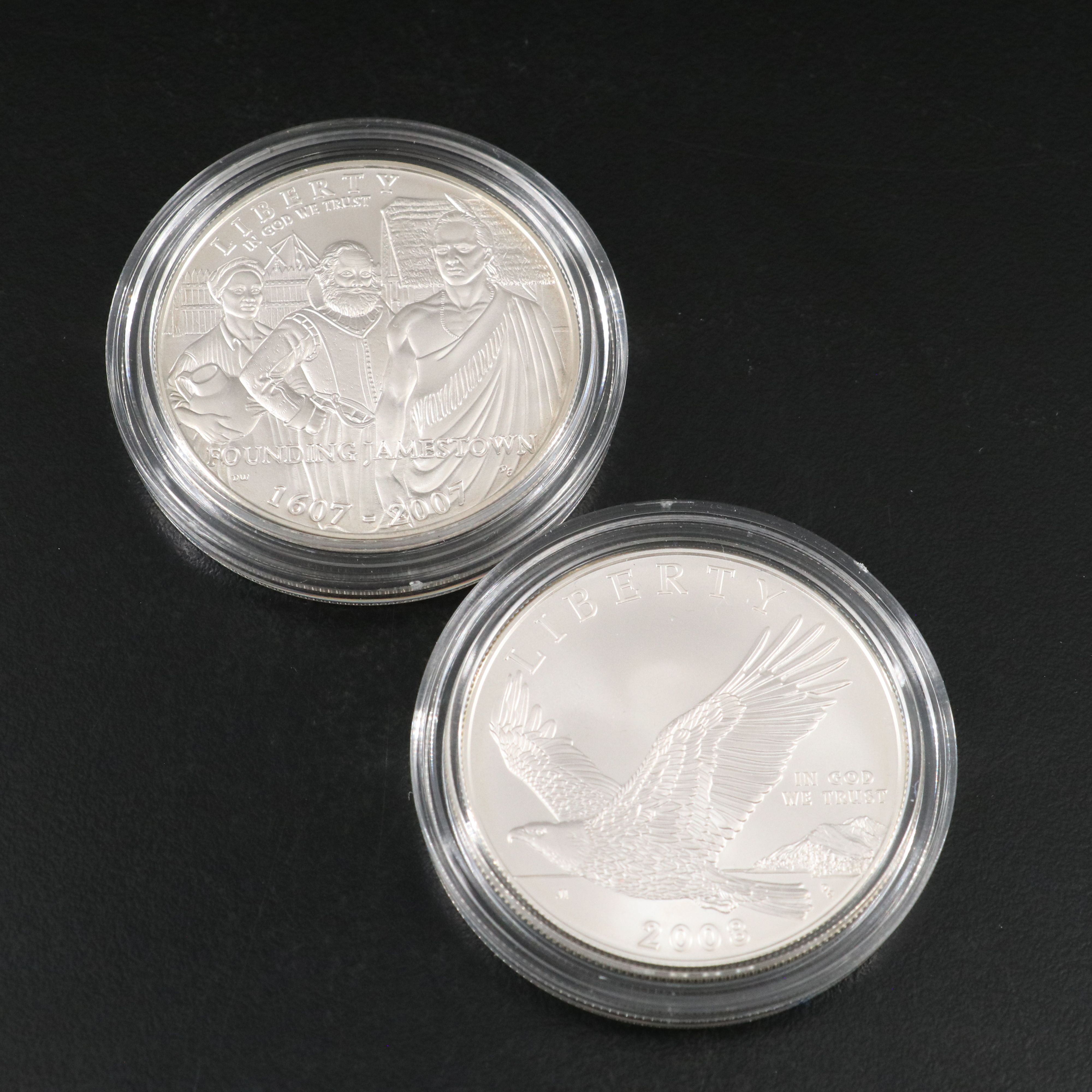Four Different Modern Commemorative Silver Dollars