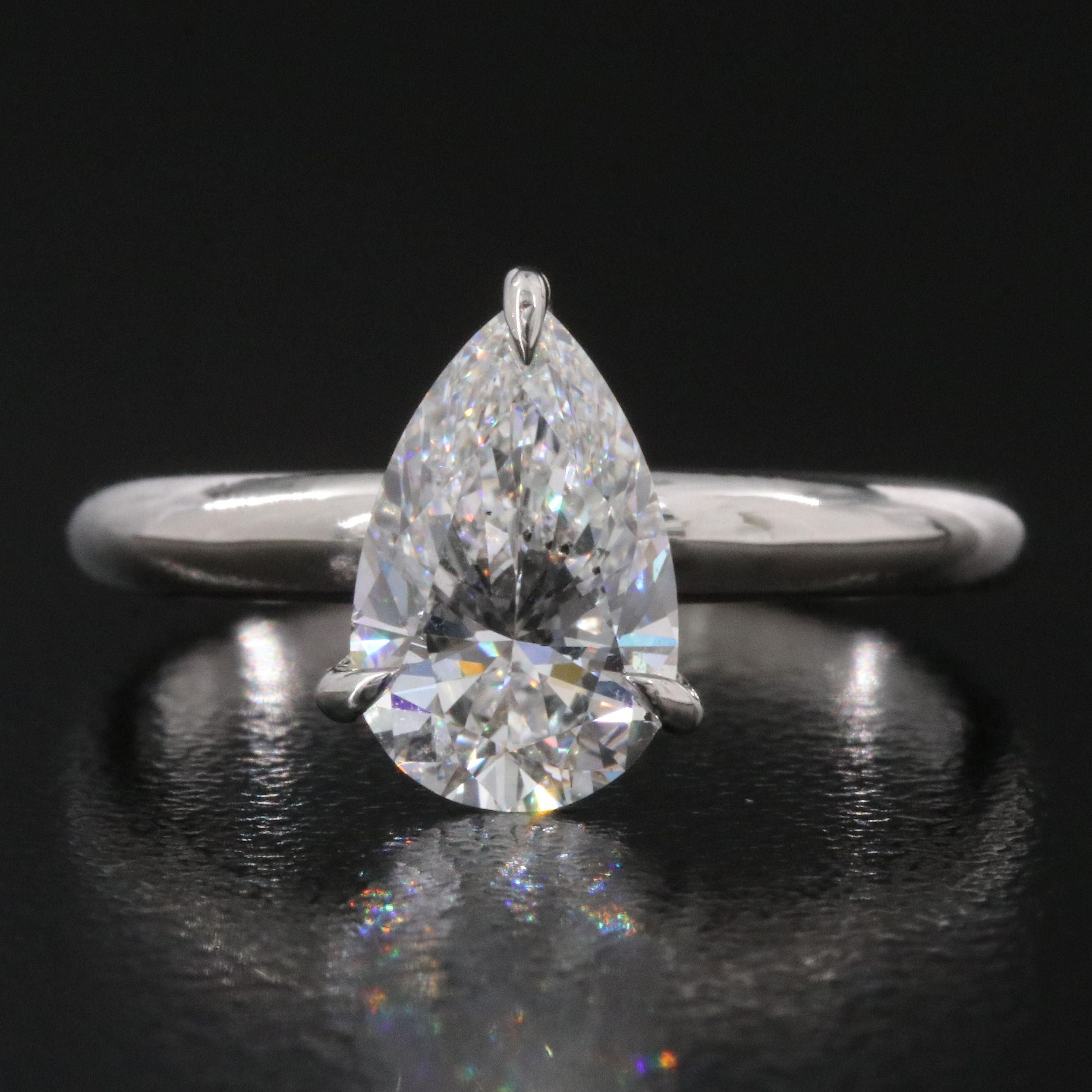 Platinum 1.50 CT Lab Grown Diamond Solitaire Ring with IGI Report