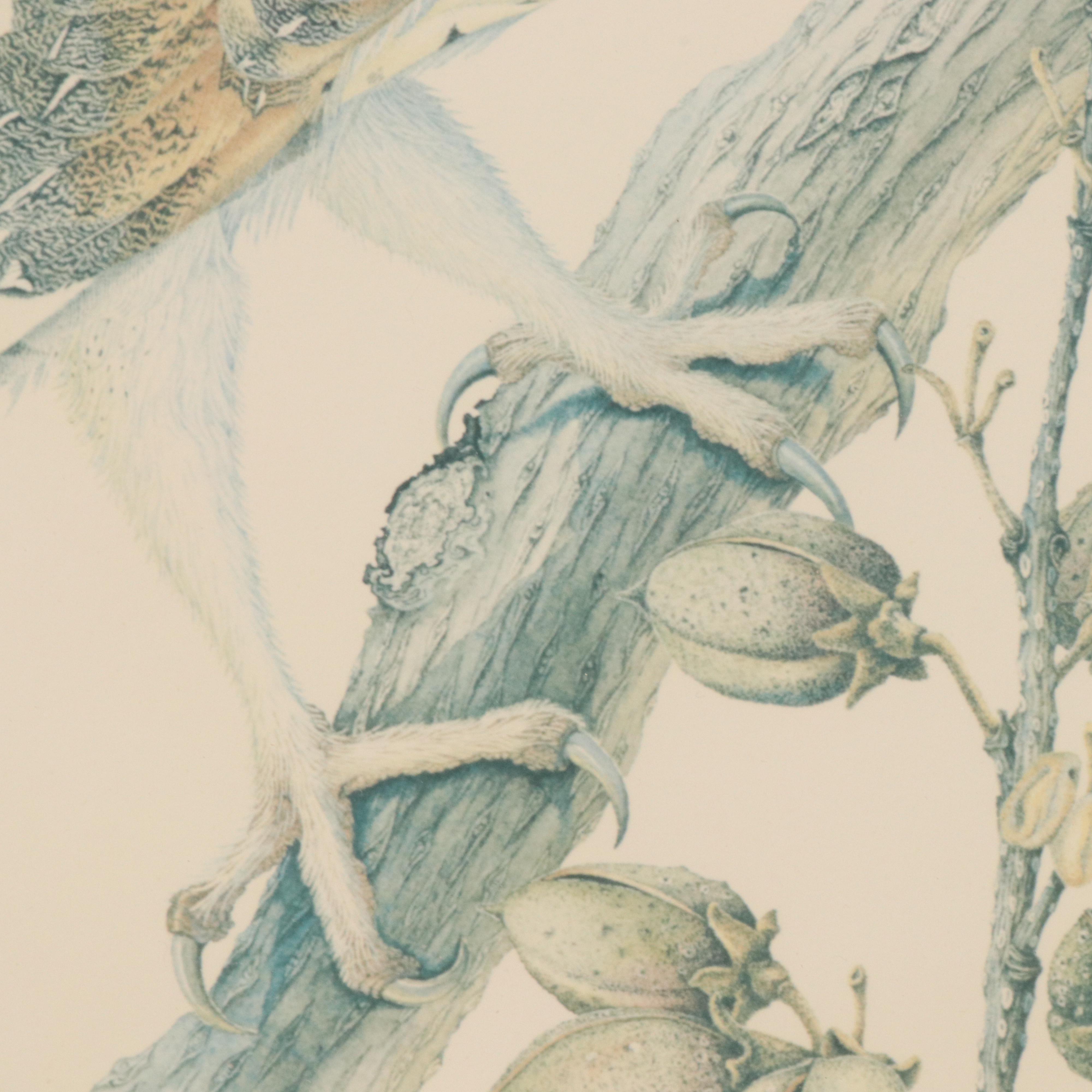 Sallie Ellington Middleton Offset Lithograph "Barn Owl," Late 20th Century