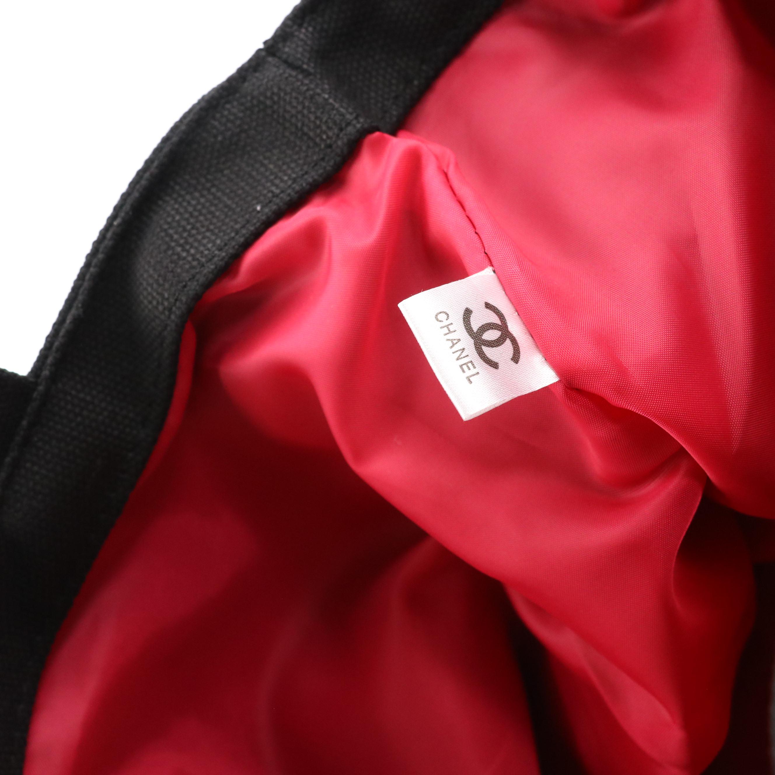 Chanel Promotional Black Canvas Tote Bag