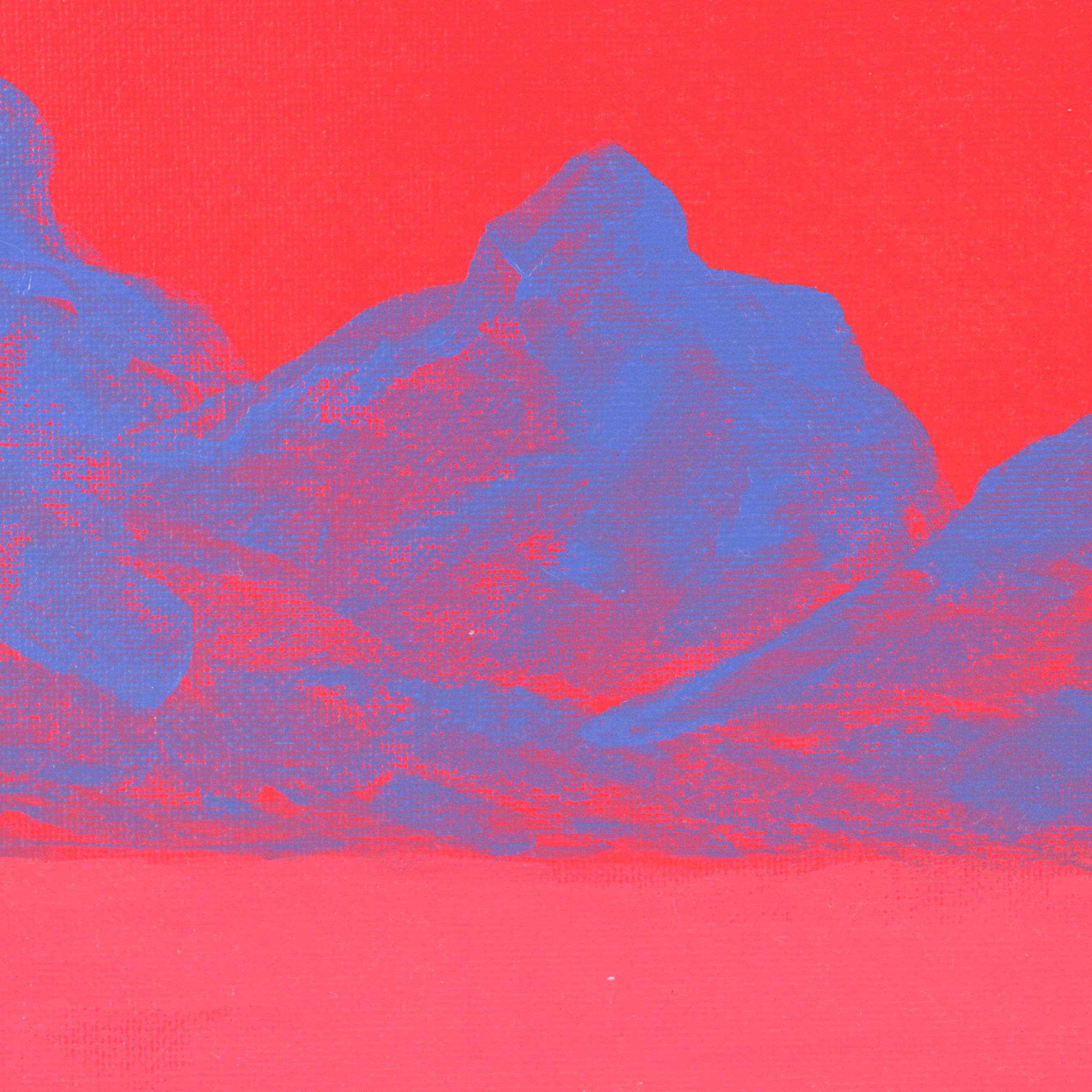 Joshua Ramsey Stylized Western Landscape Acrylic Painting "Moon Shadow II," 2025