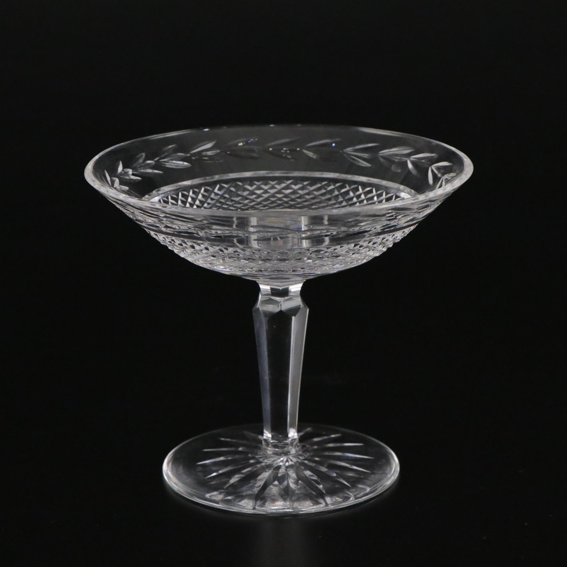 Waterford Crystal "Glandore" Compote and "Bedford" Pillar Candle Holder
