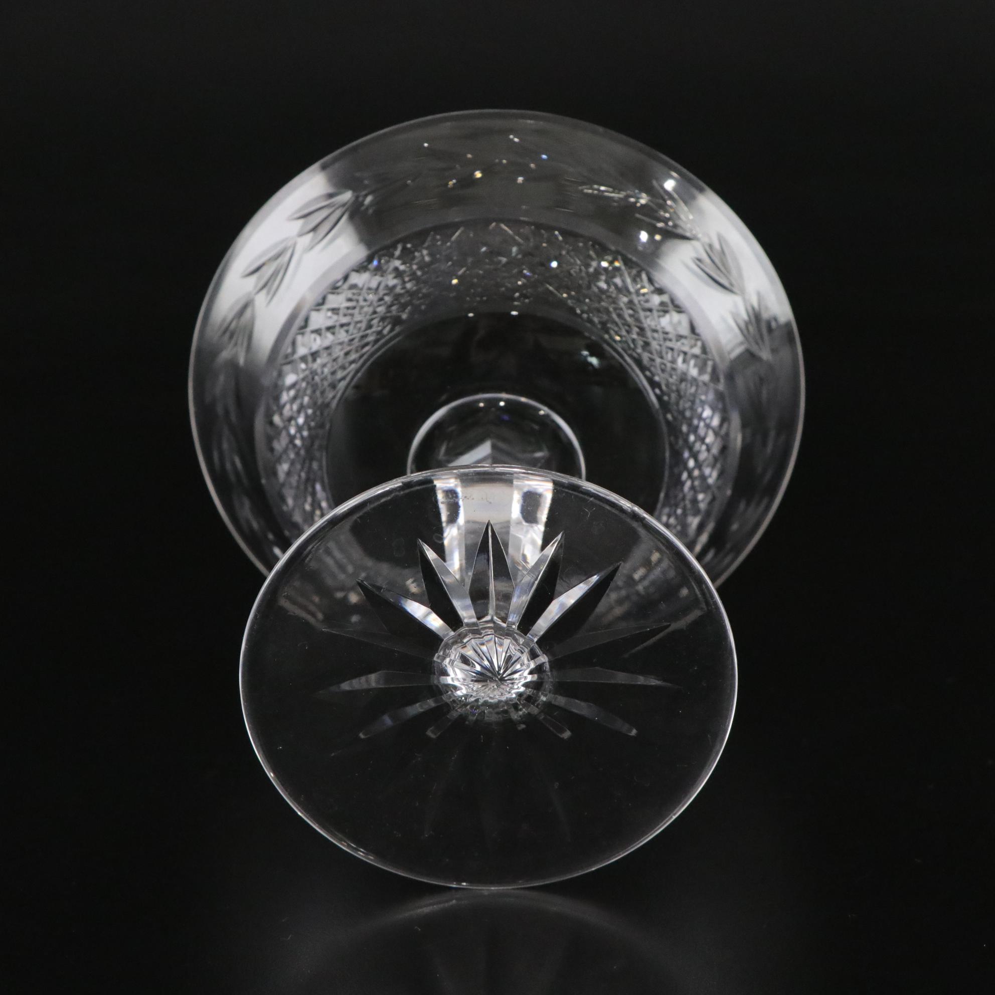 Waterford Crystal "Glandore" Compote and "Bedford" Pillar Candle Holder