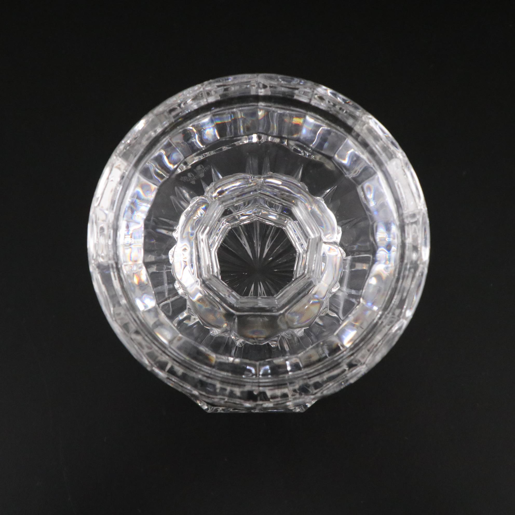 Waterford Crystal "Glandore" Compote and "Bedford" Pillar Candle Holder
