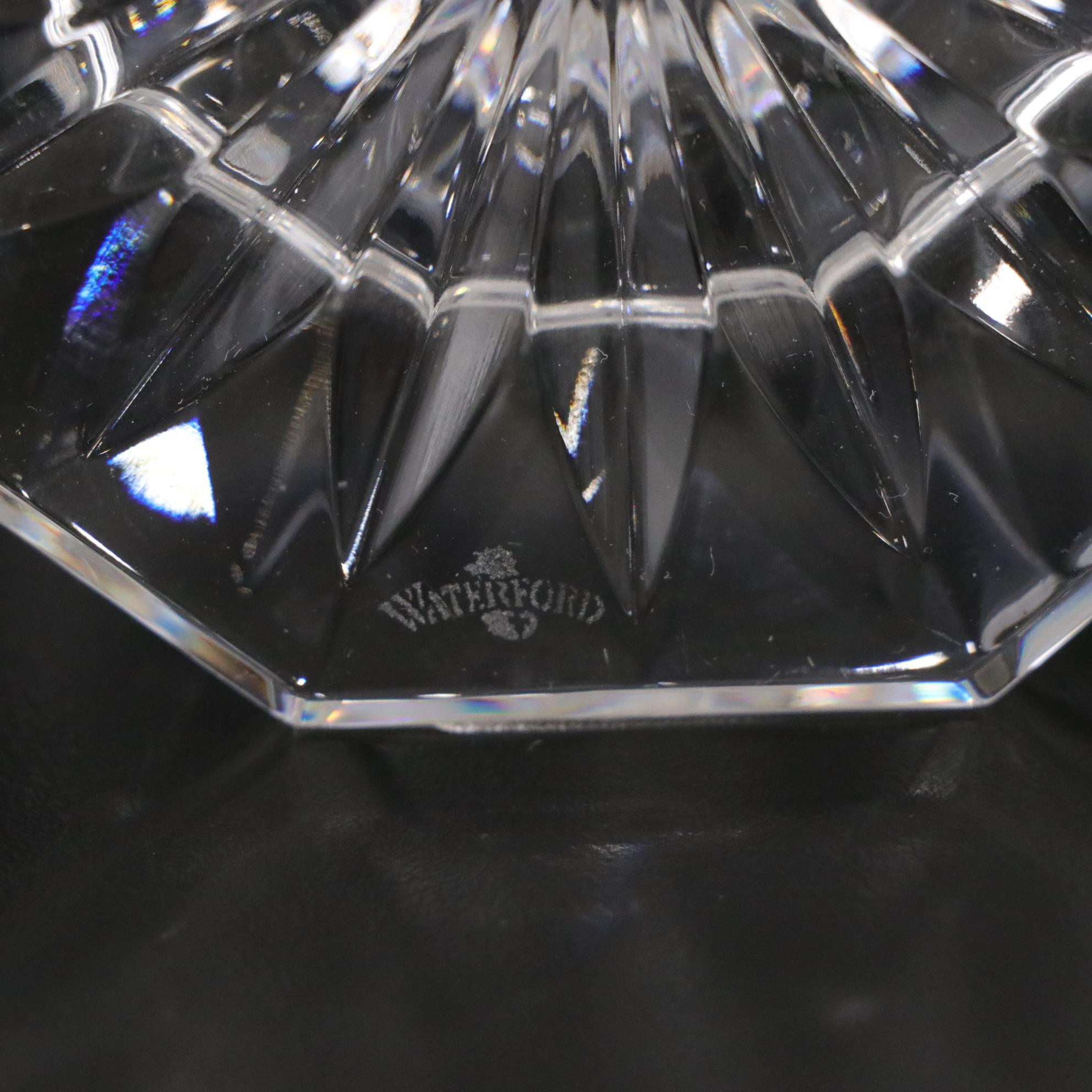 Waterford Crystal "Glandore" Compote and "Bedford" Pillar Candle Holder