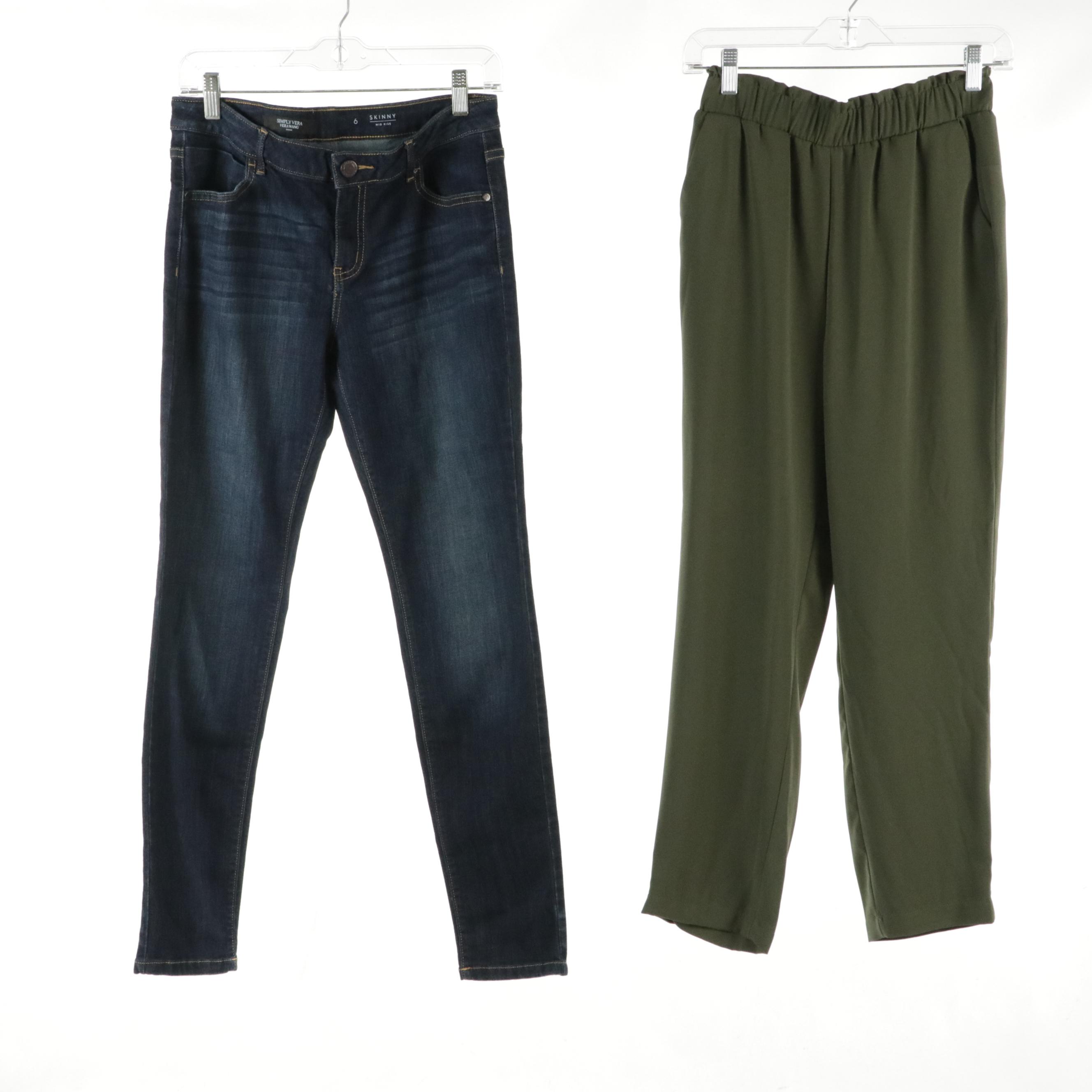 Simply Vera Wang Skinny Mid-Rise Jeans, A New Day Dress Pants and Olive Trousers