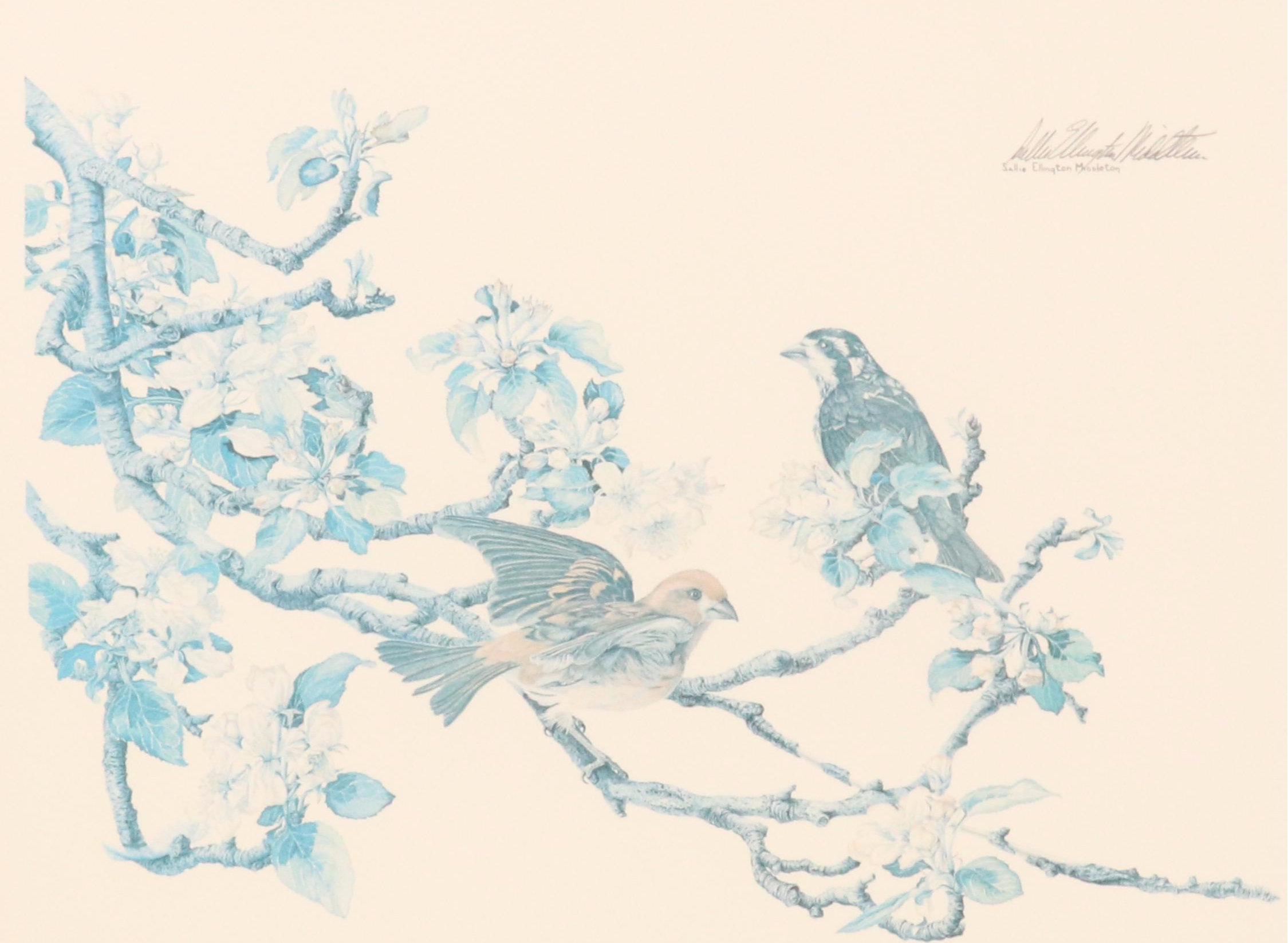 Sallie Ellington Middleton Offset Lithograph "Purple Finch," 1973