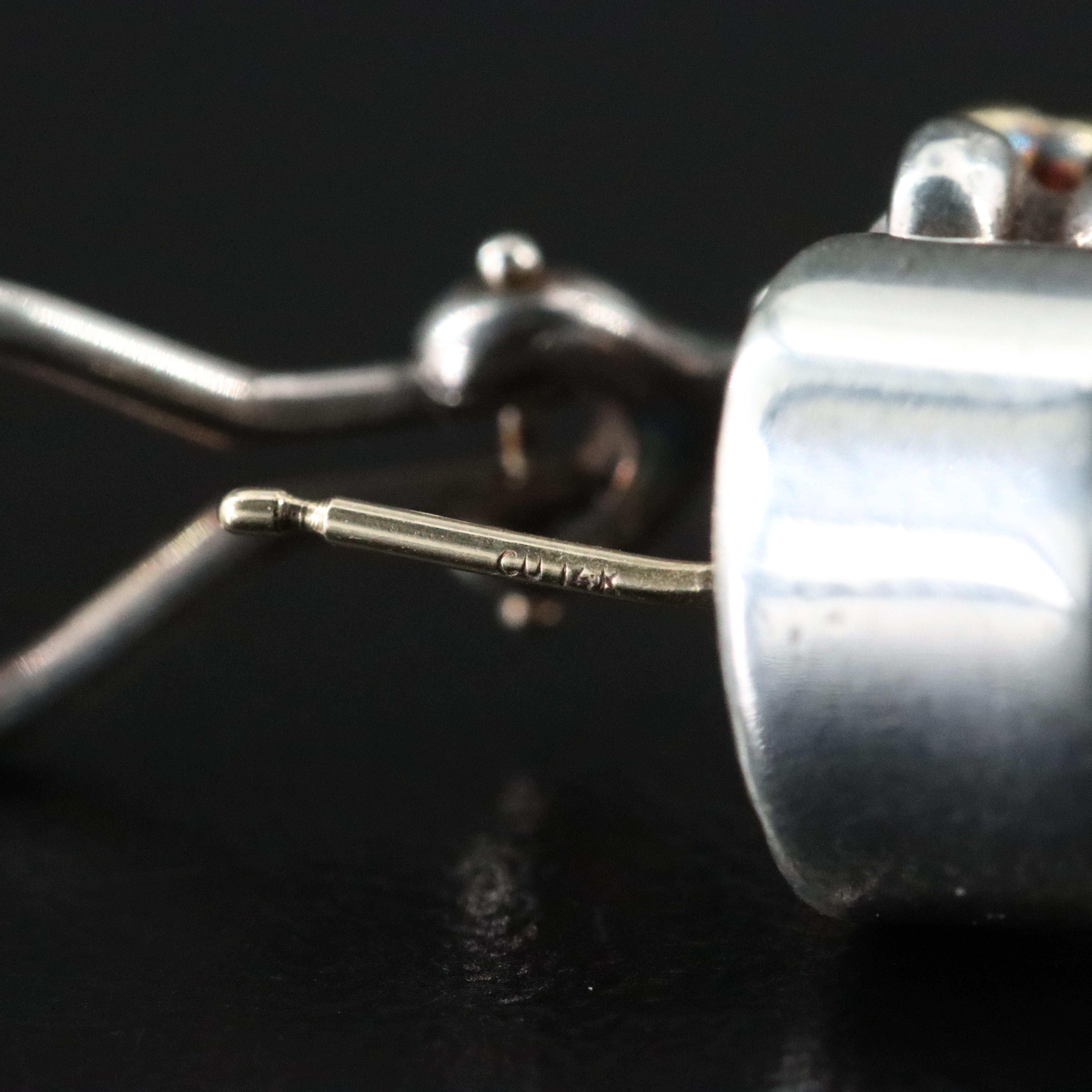 Caviar Sterling, Pearl and Black Onyx Earrings with 14K Accents