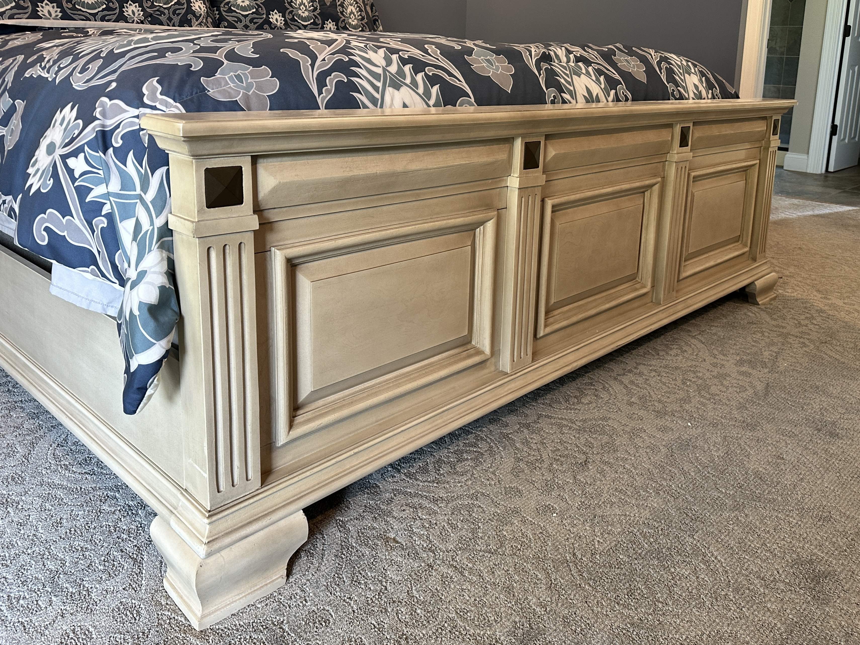 Contemporary Bed Suite Including King Size Bed Frame and Nightstands