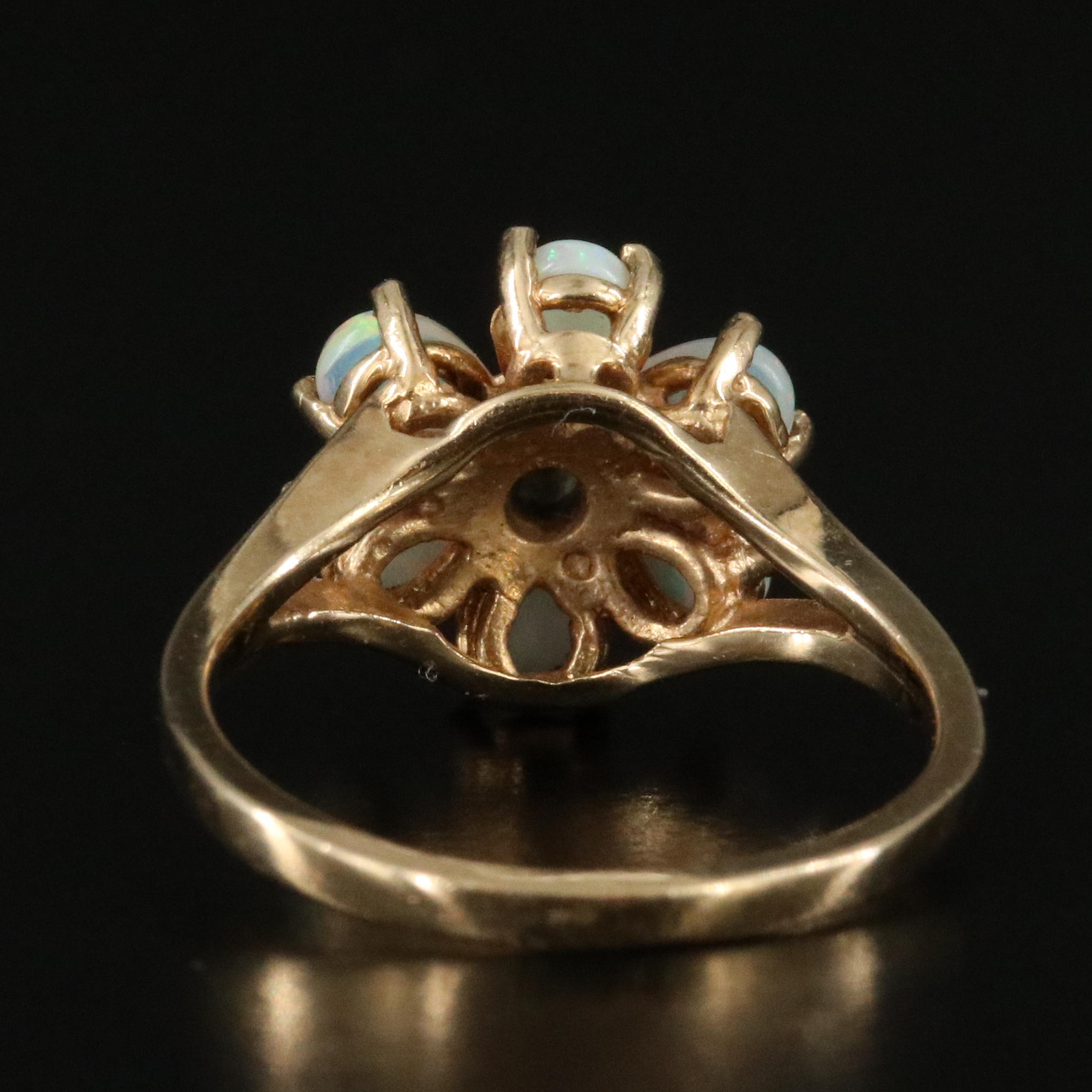 10K Opal and Diamond Ring