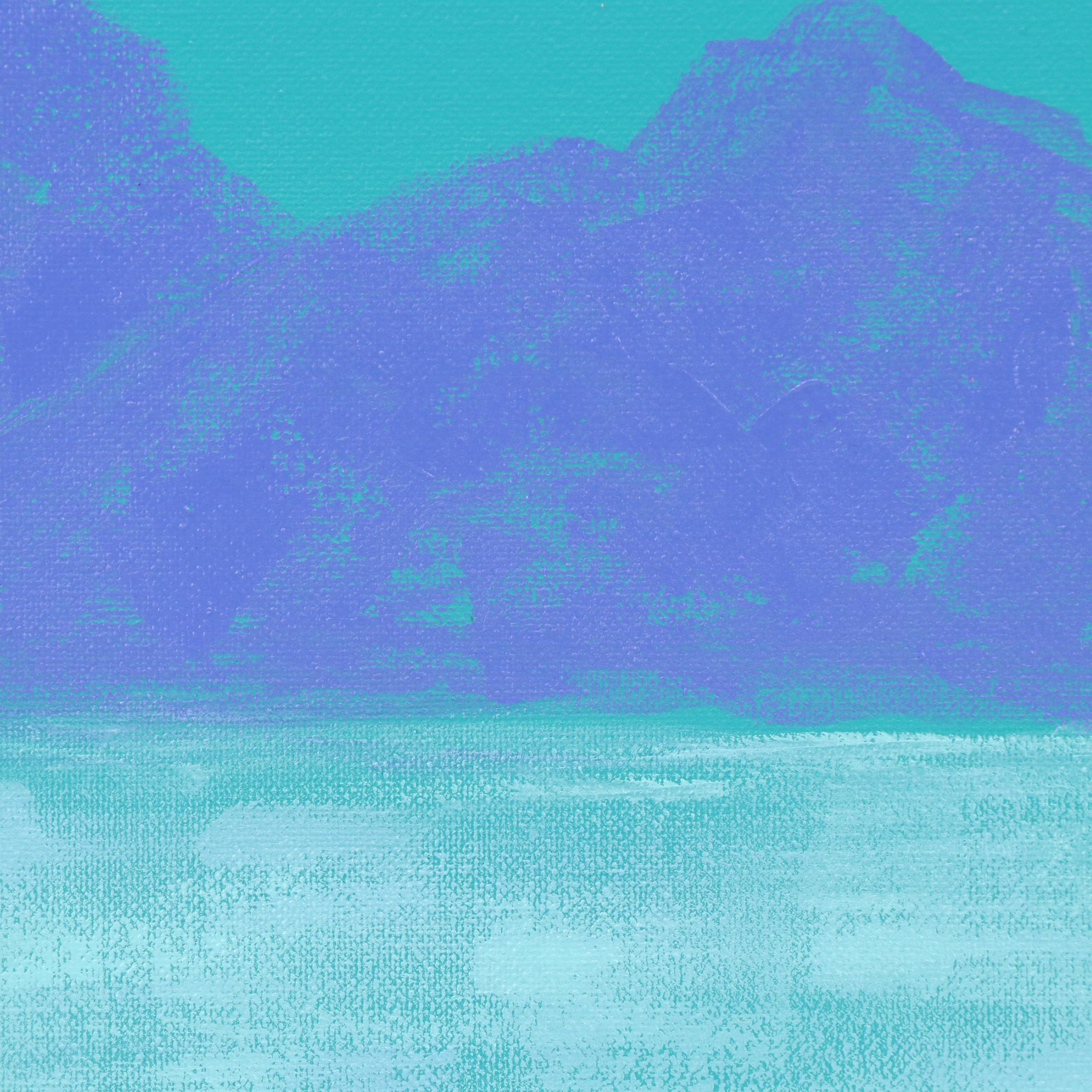 Joshua Ramsey Stylized Western Landscape Acrylic Painting "Desert Moonscape"