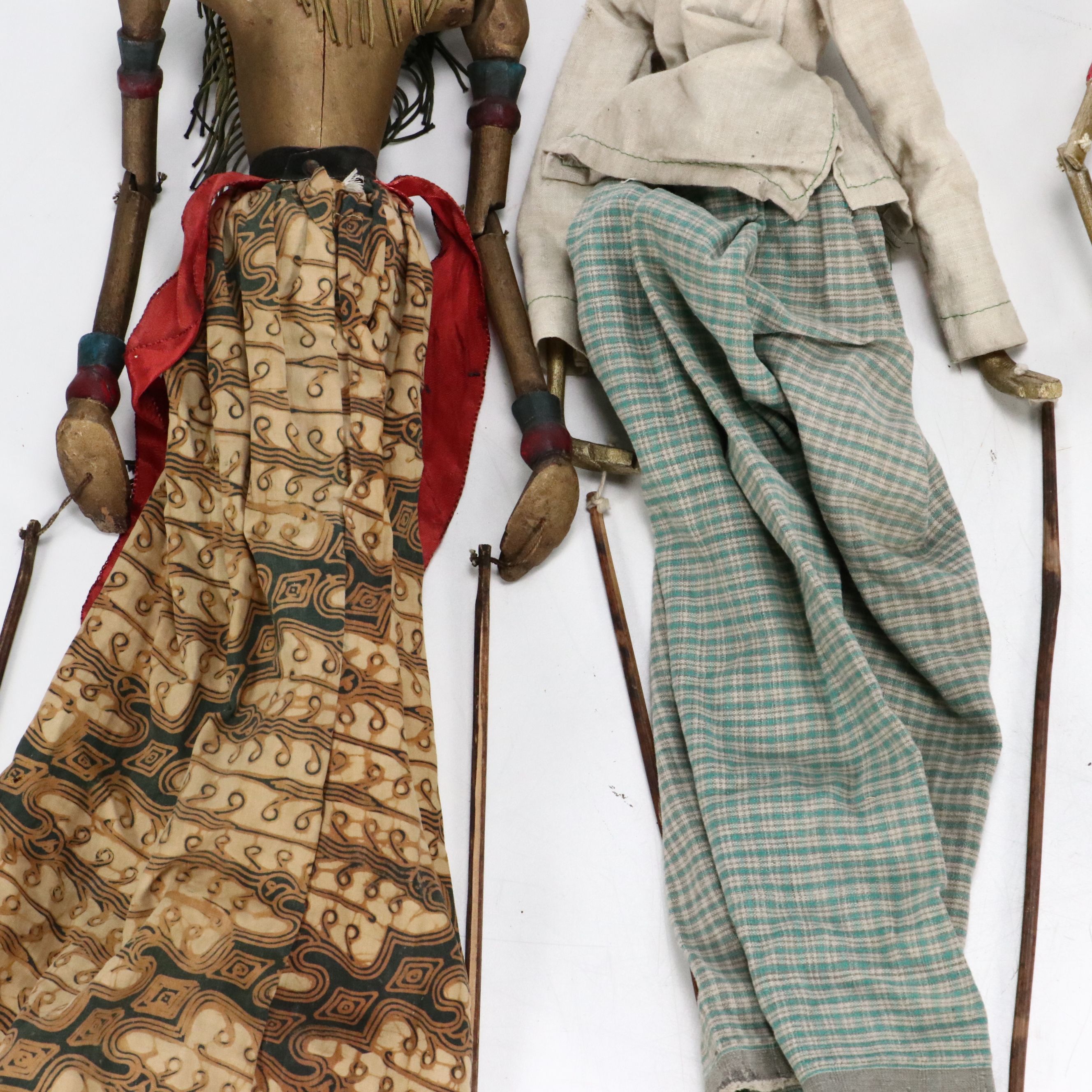 Antique Indonesian Wayang Golek Rod Puppets