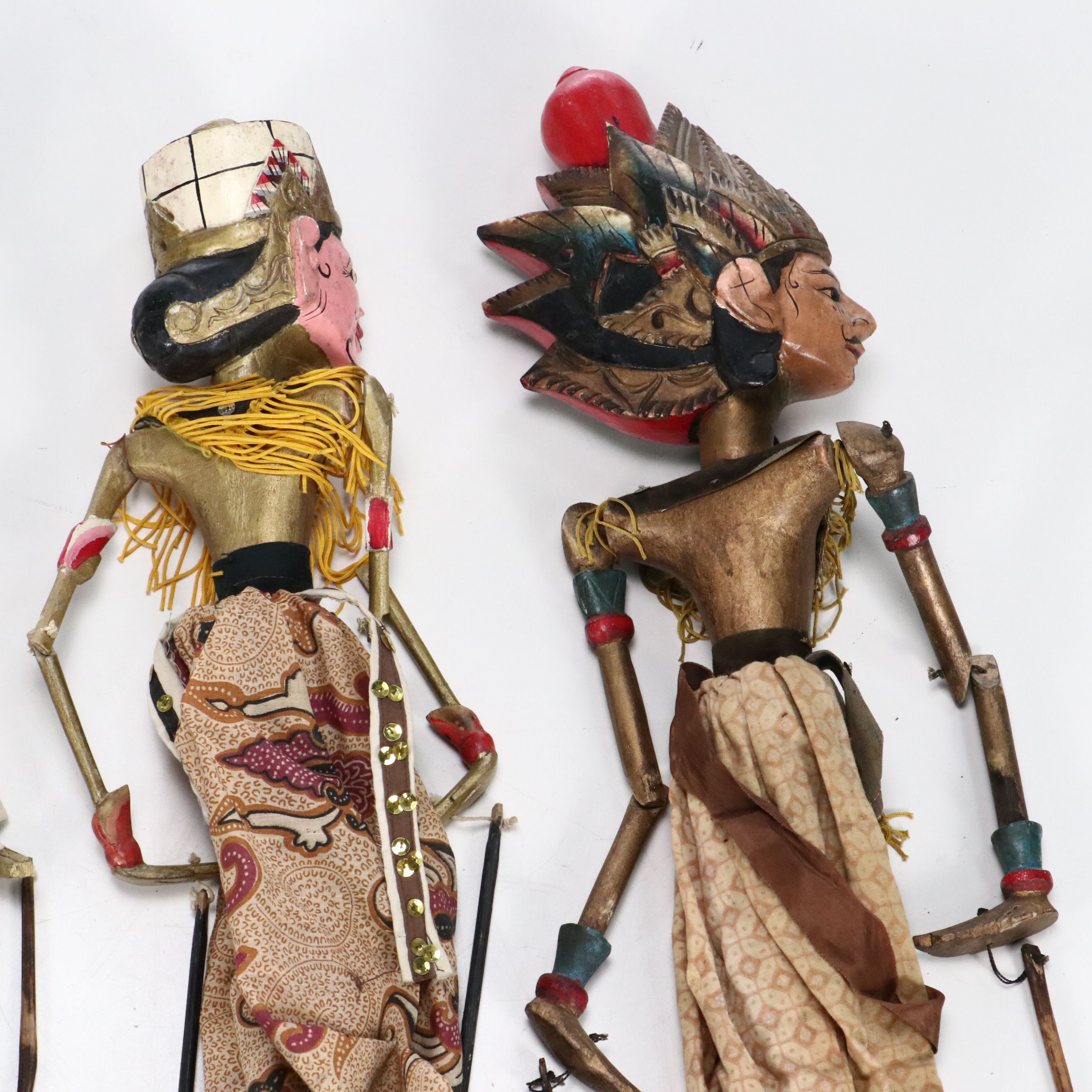 Antique Indonesian Wayang Golek Rod Puppets