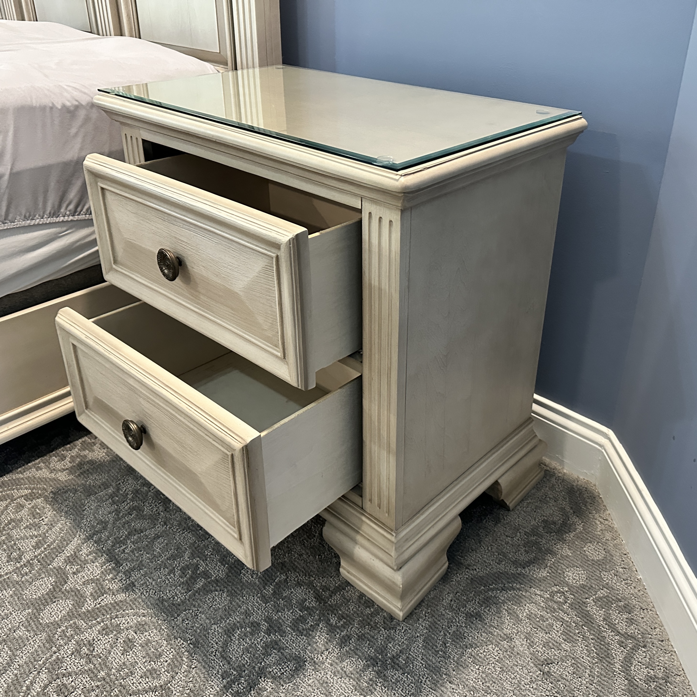 Contemporary Bed Suite Including King Size Bed Frame and Nightstands