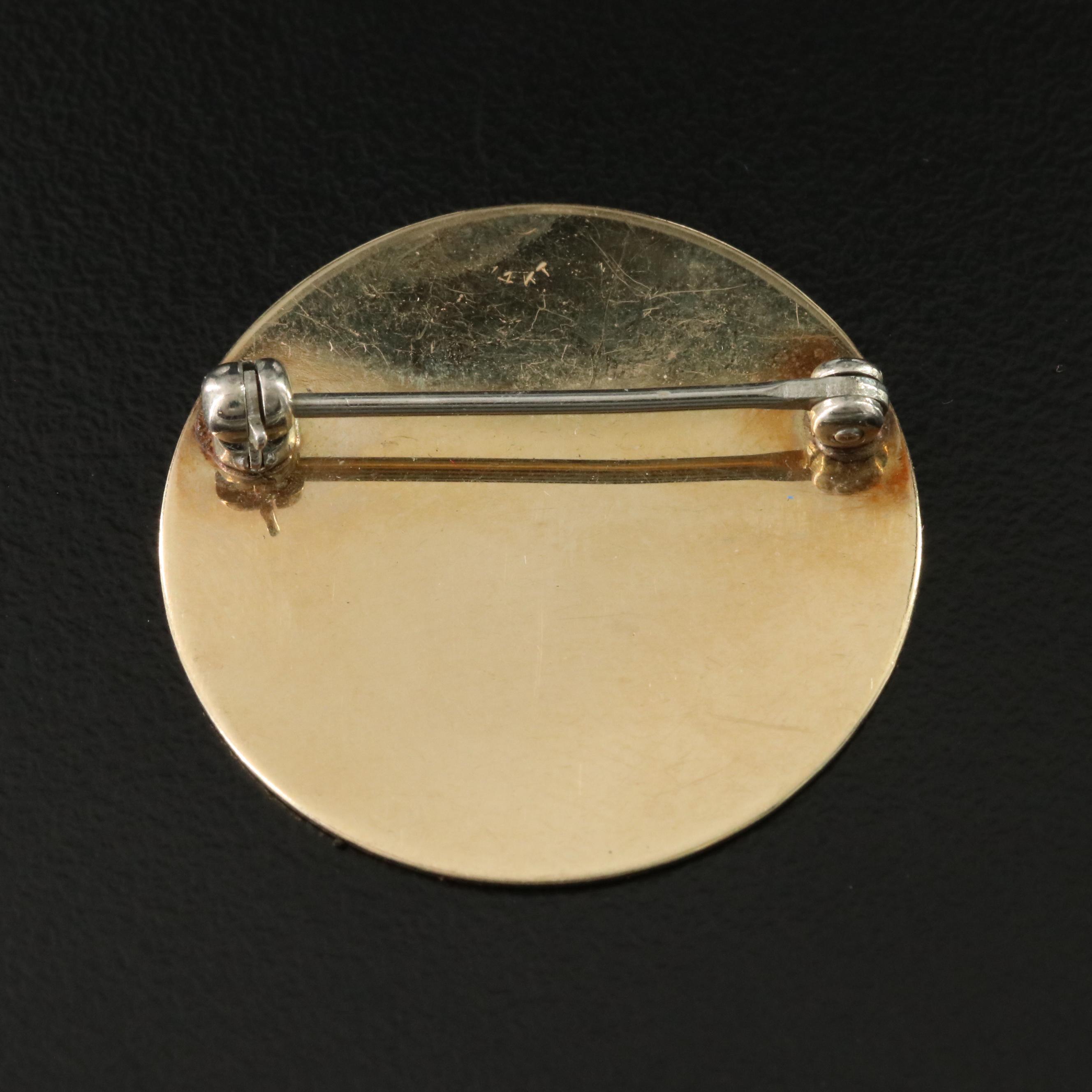 14K Monogrammed Brooch