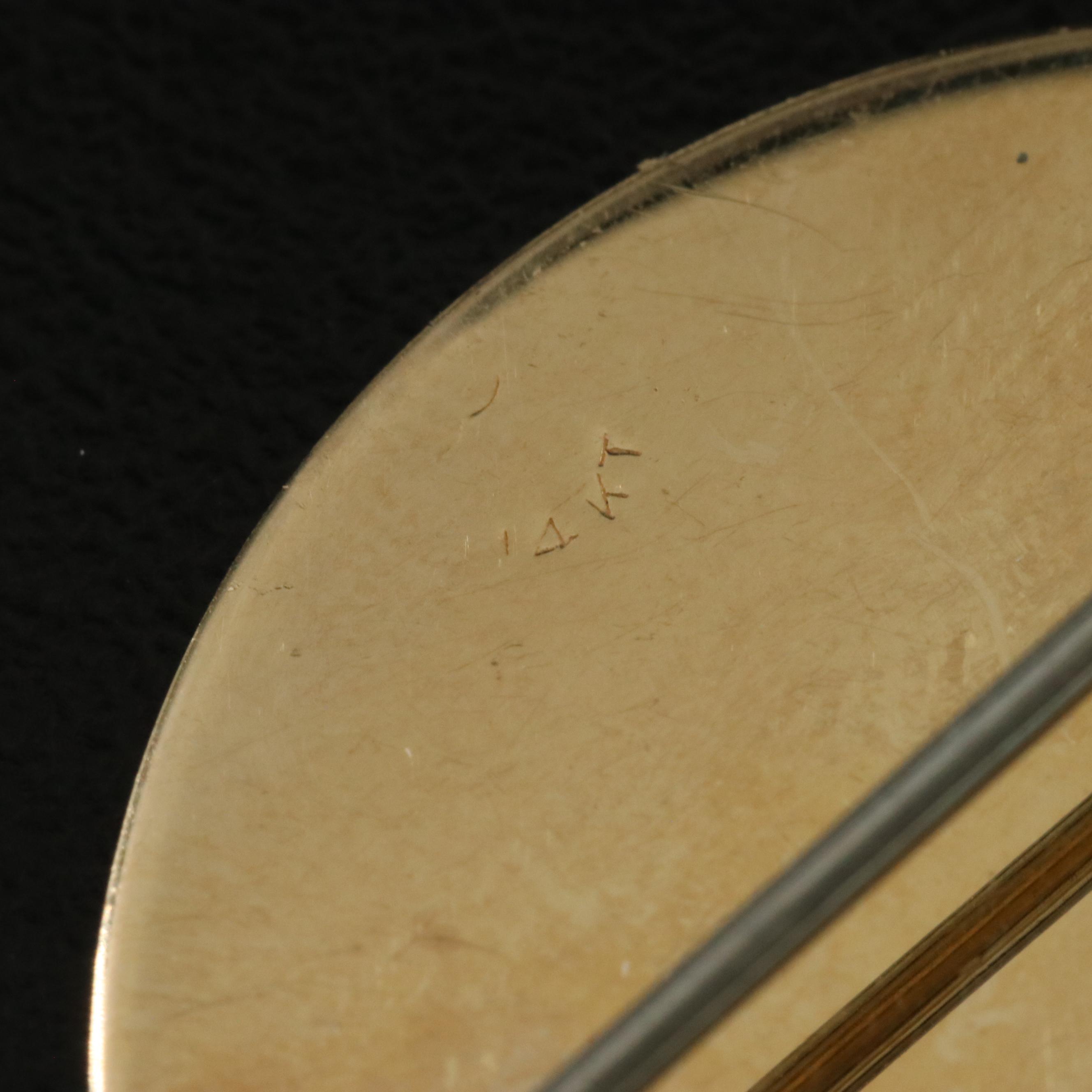 14K Monogrammed Brooch