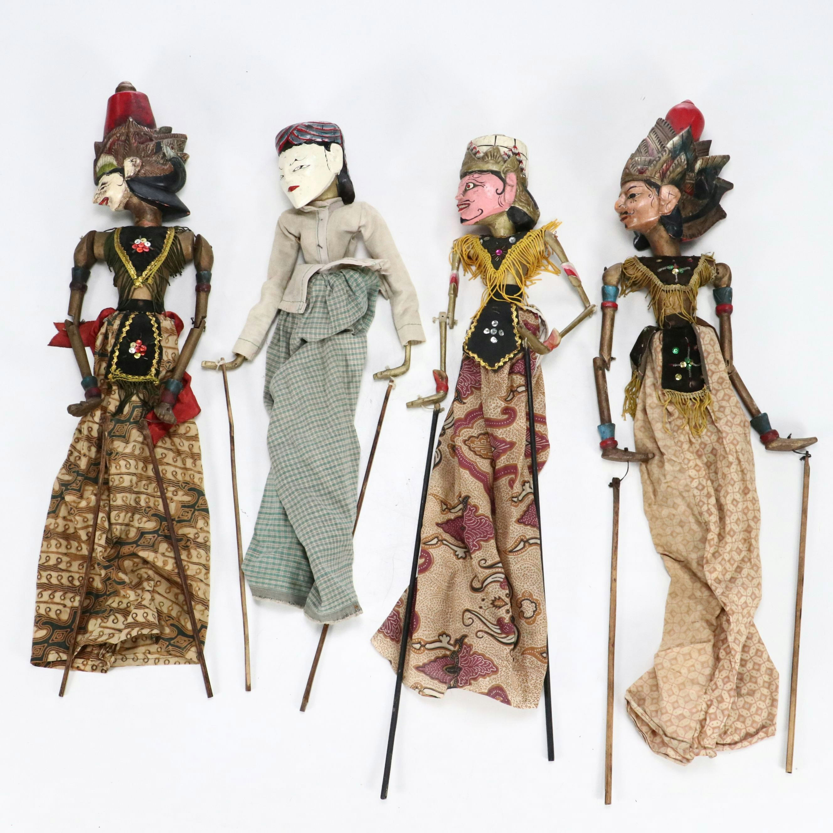 Antique Indonesian Wayang Golek Rod Puppets
