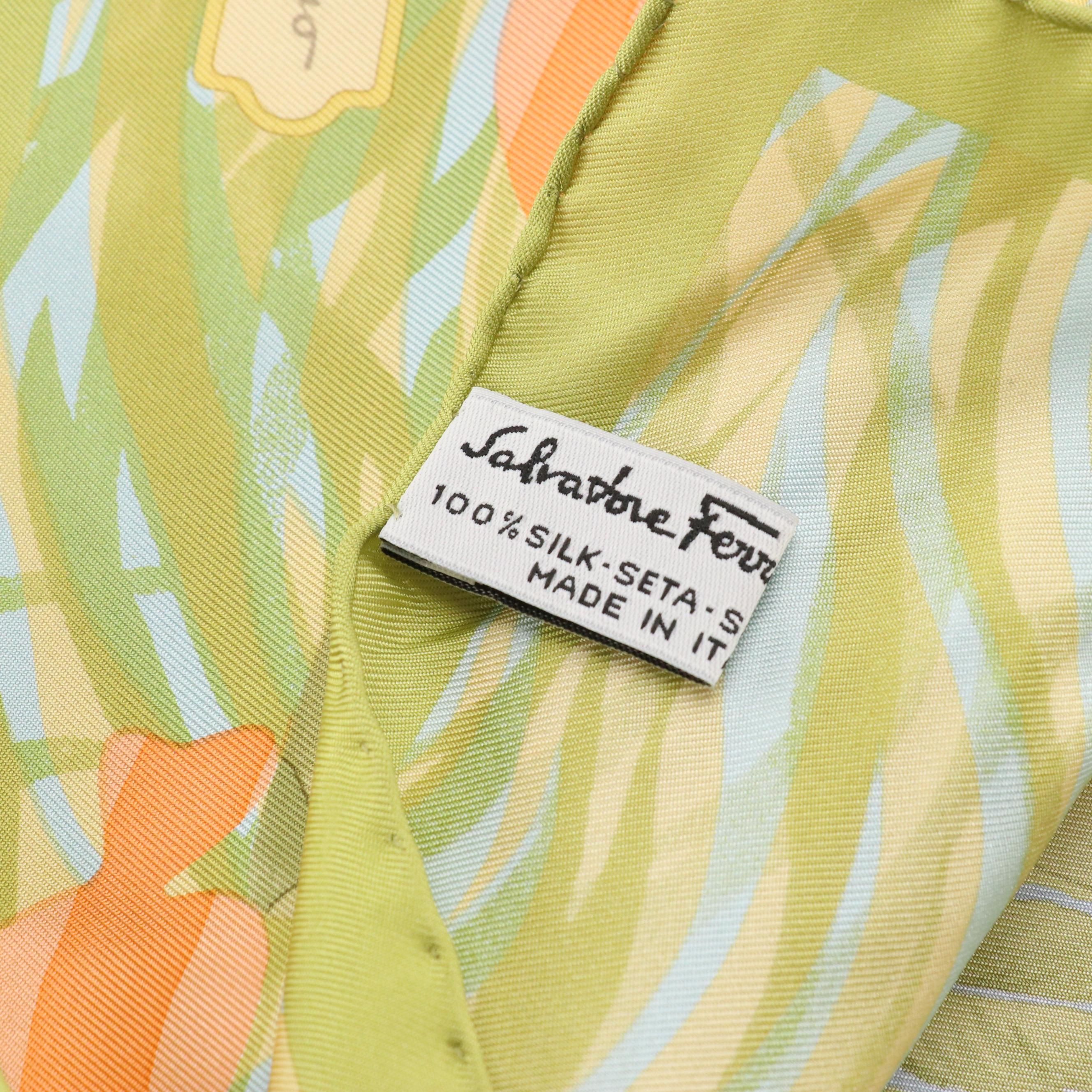 Salvatore Ferragamo African Flora and Fauna Scarf 90 in Silk Twill