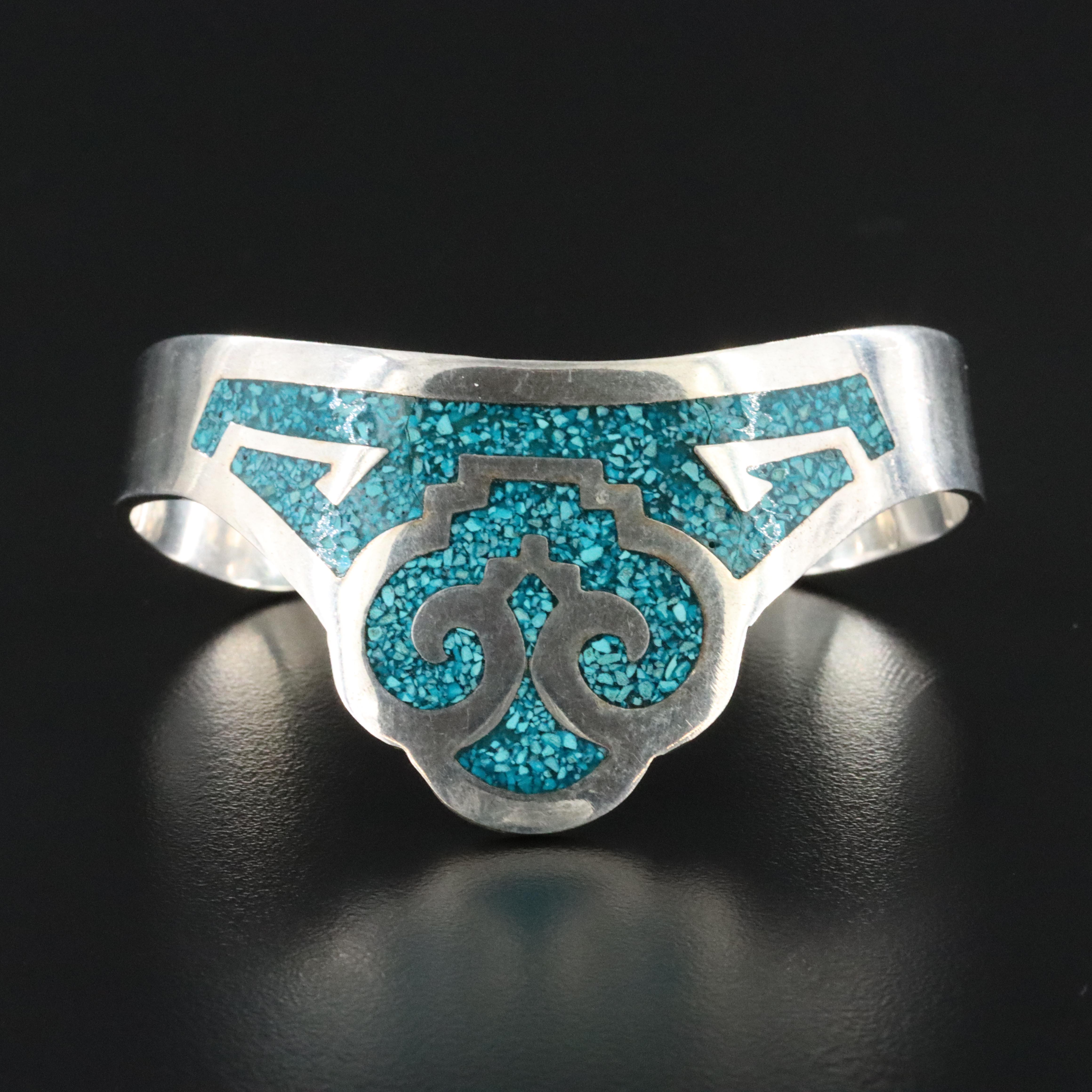 Mexican Style Stone Inlay Cuff