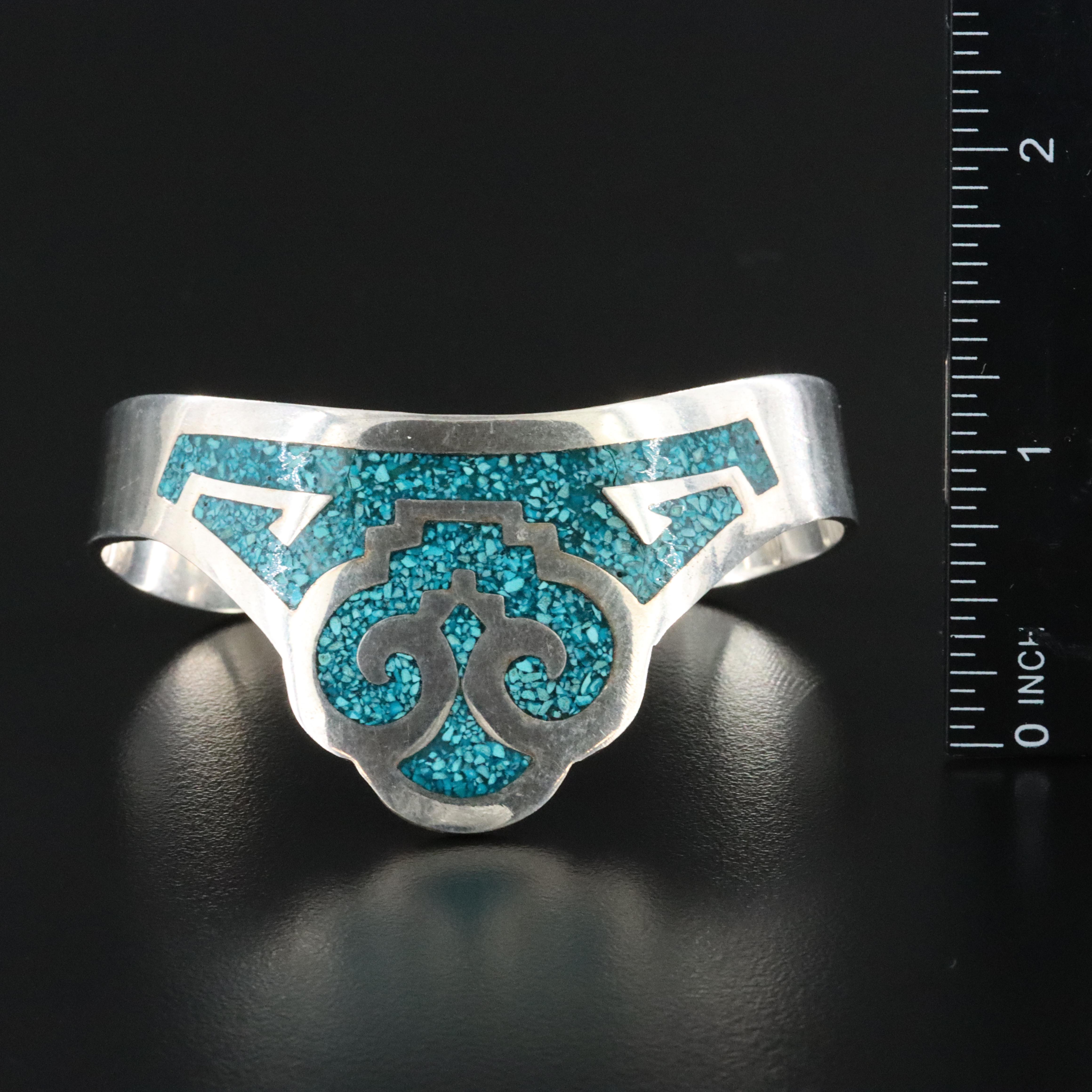 Mexican Style Stone Inlay Cuff