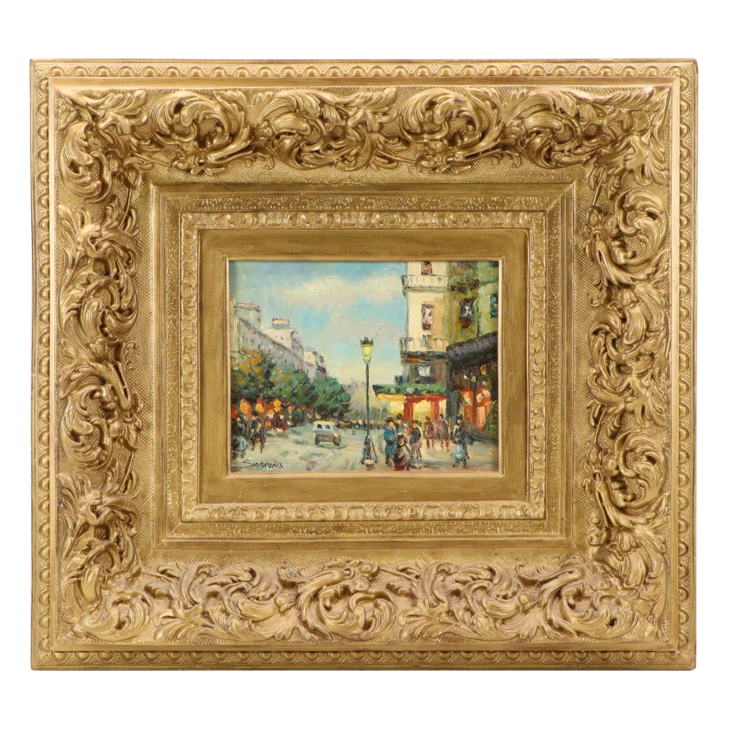 Simmons Parisian Cityscape Oil Painting