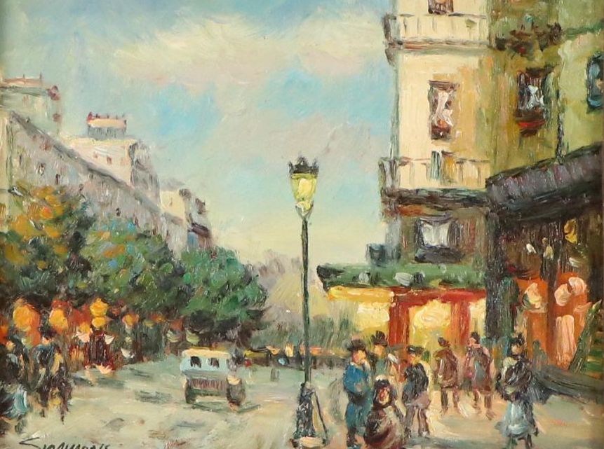 Simmons Parisian Cityscape Oil Painting