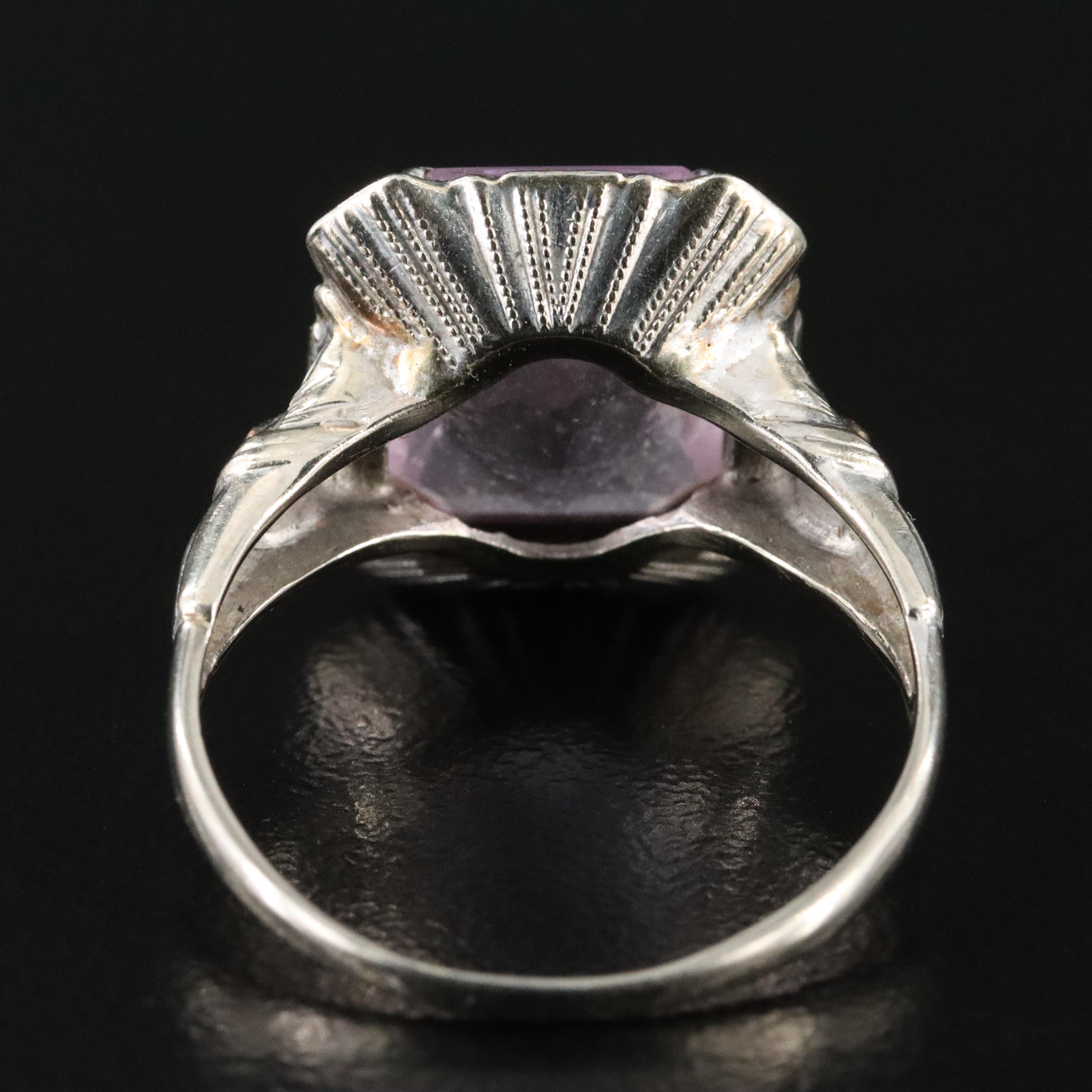 Art Deco 10K Two-Tone Pink Sapphire Ring