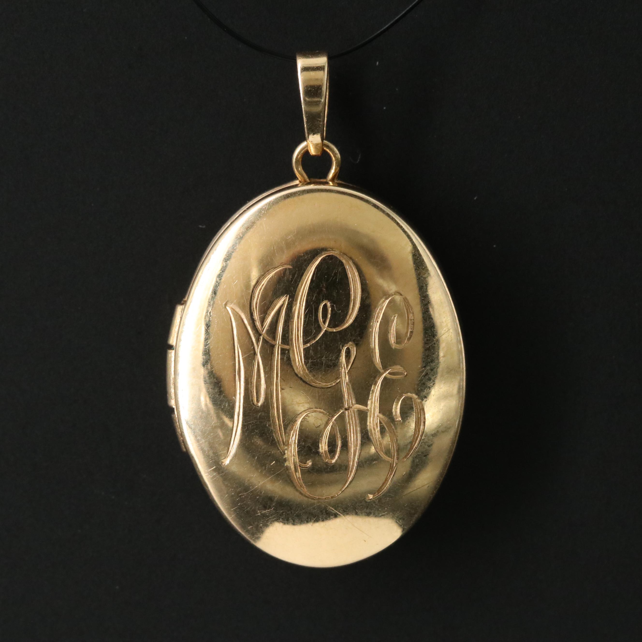 14K Monogrammed Locket