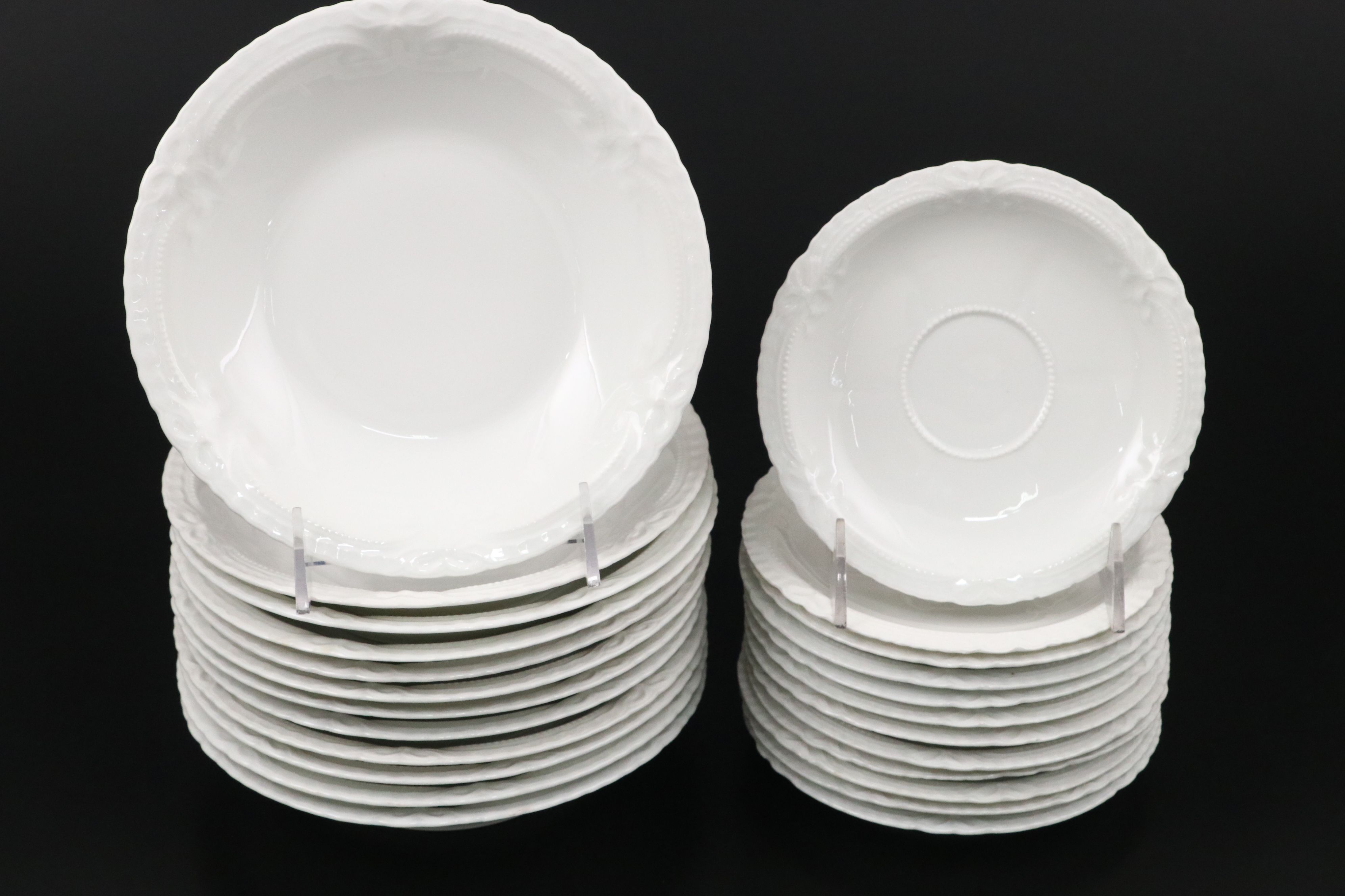 Haviland "Lamballe" White Porcelain Dinnerware